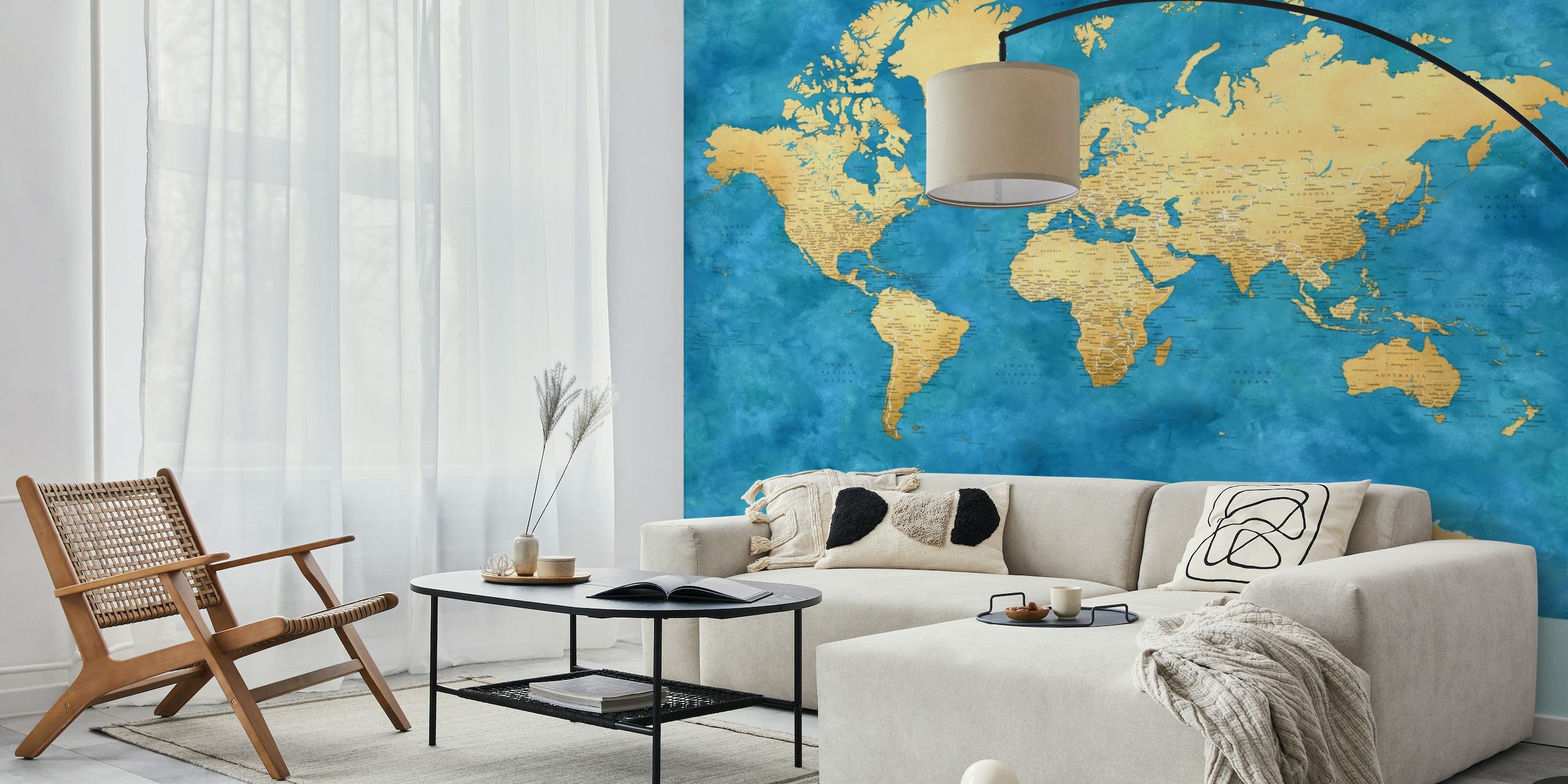 World map Ernestt Antarctica papel pintado
