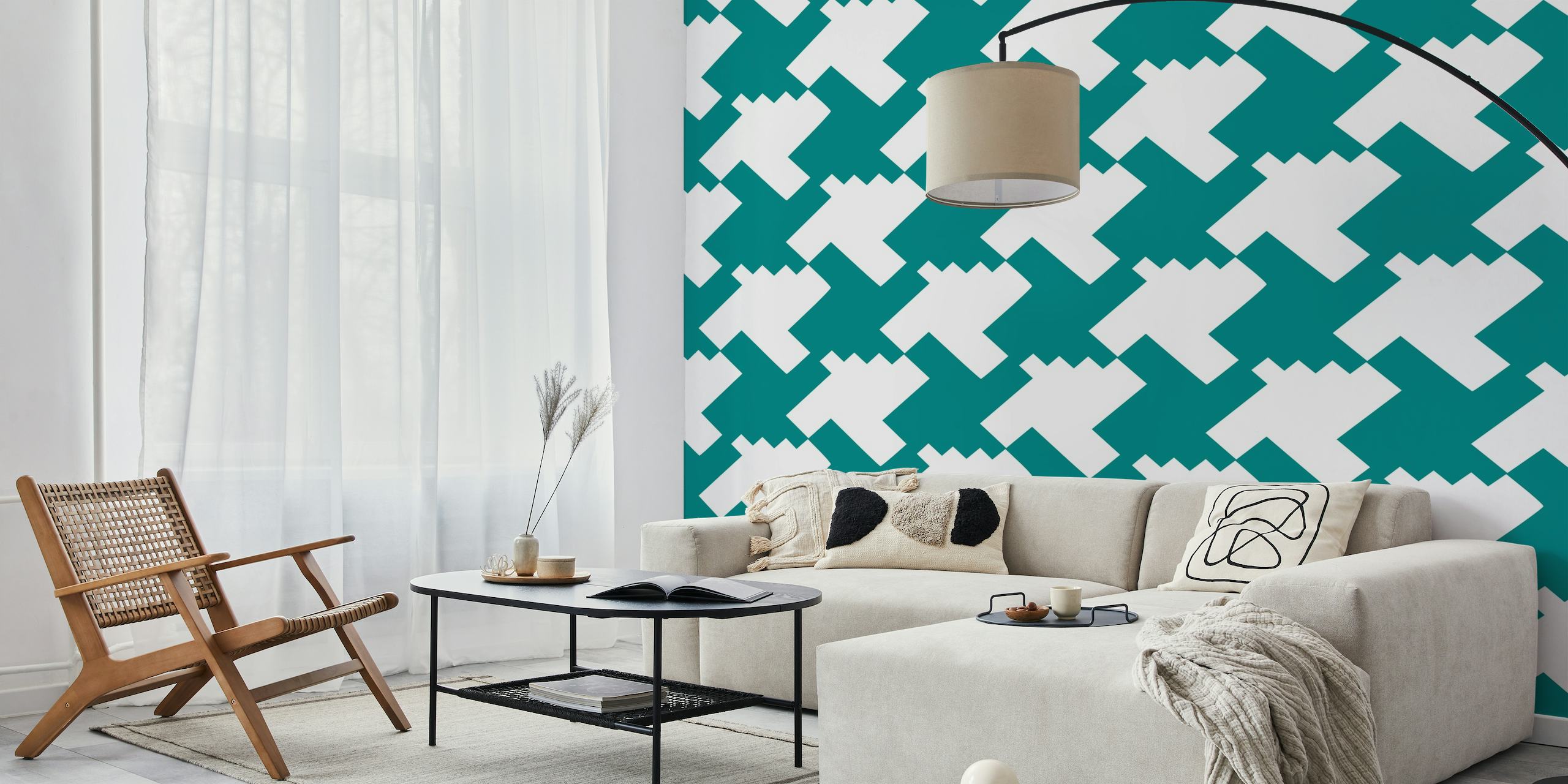 Aztec Abstract Teal tapet