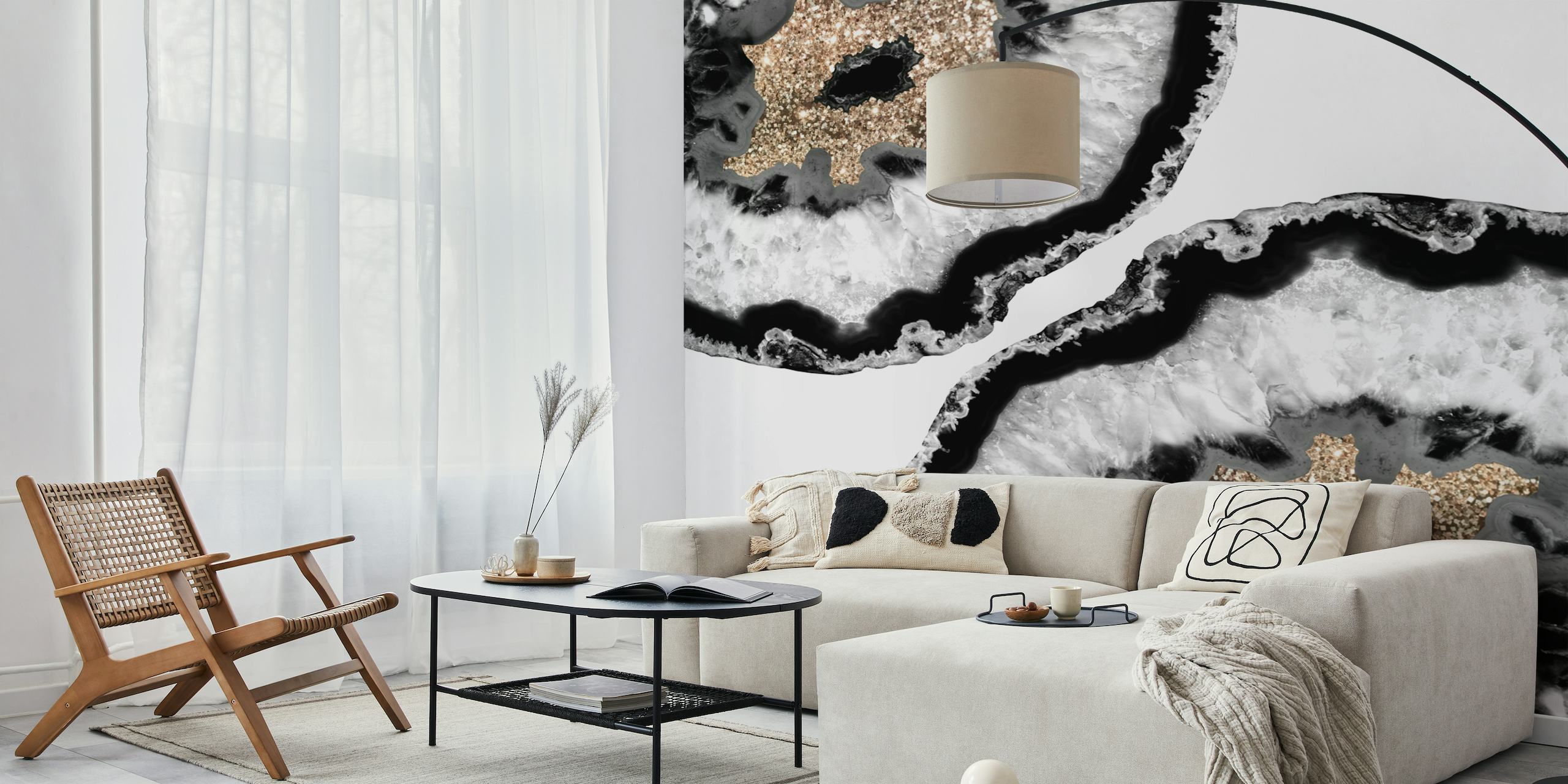 Gray Black White Agate 4 wallpaper