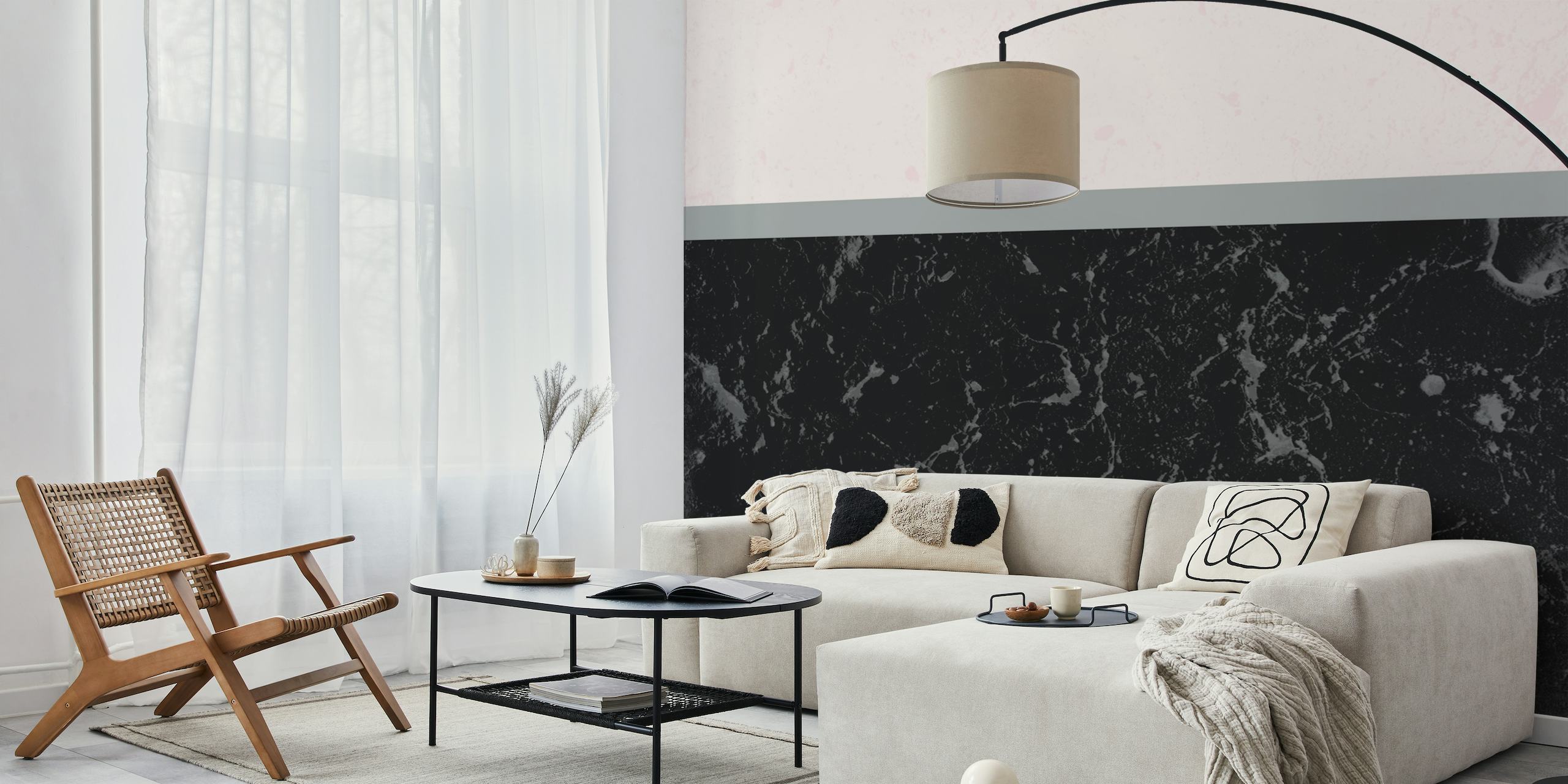 Gray Black Marble Pink 1 ταπετσαρία