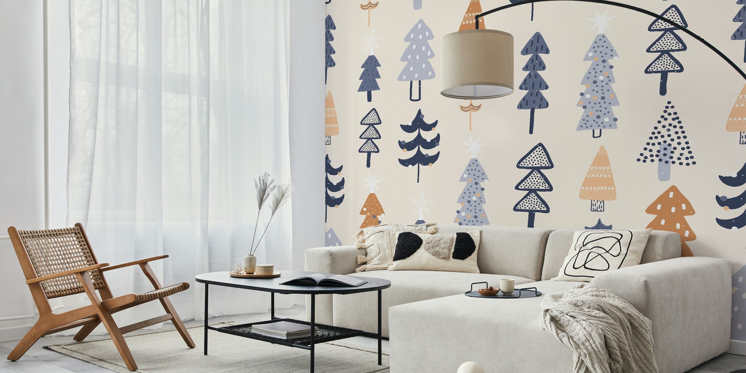 Pine Tree Repeat design wallpaper