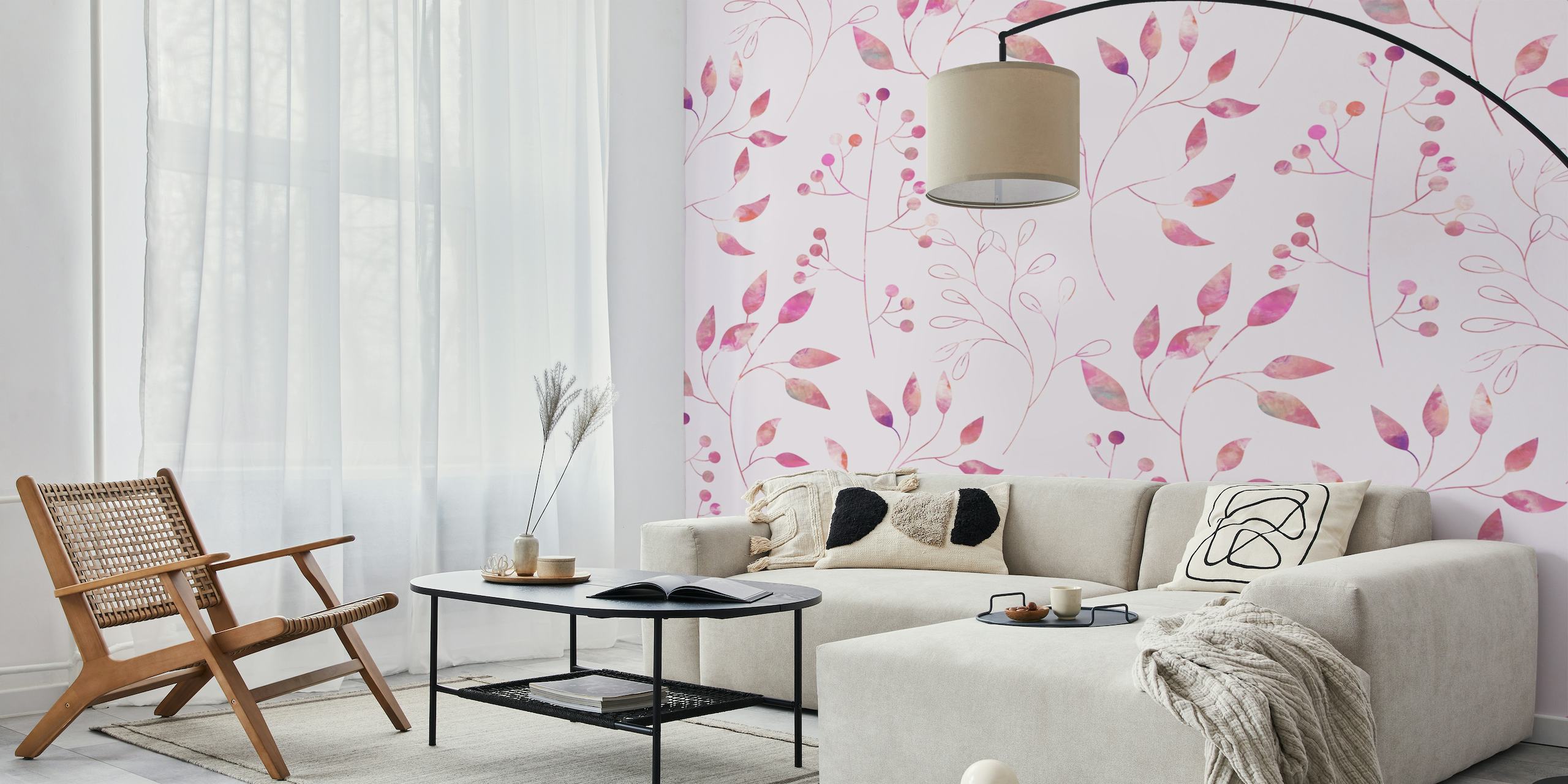 Floral Simplicity Pretty Pink papel de parede