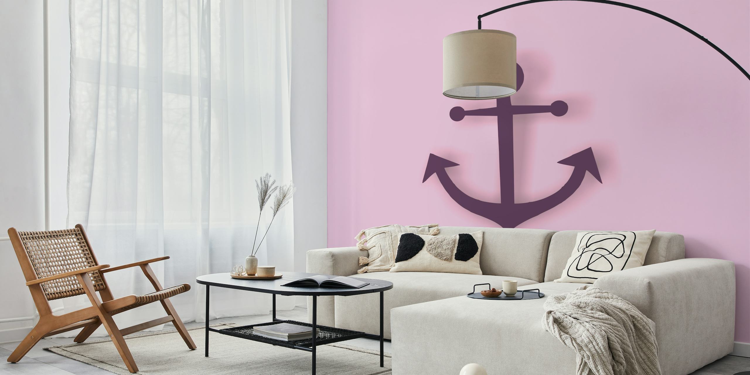 Light Pink Anchor Art papel pintado
