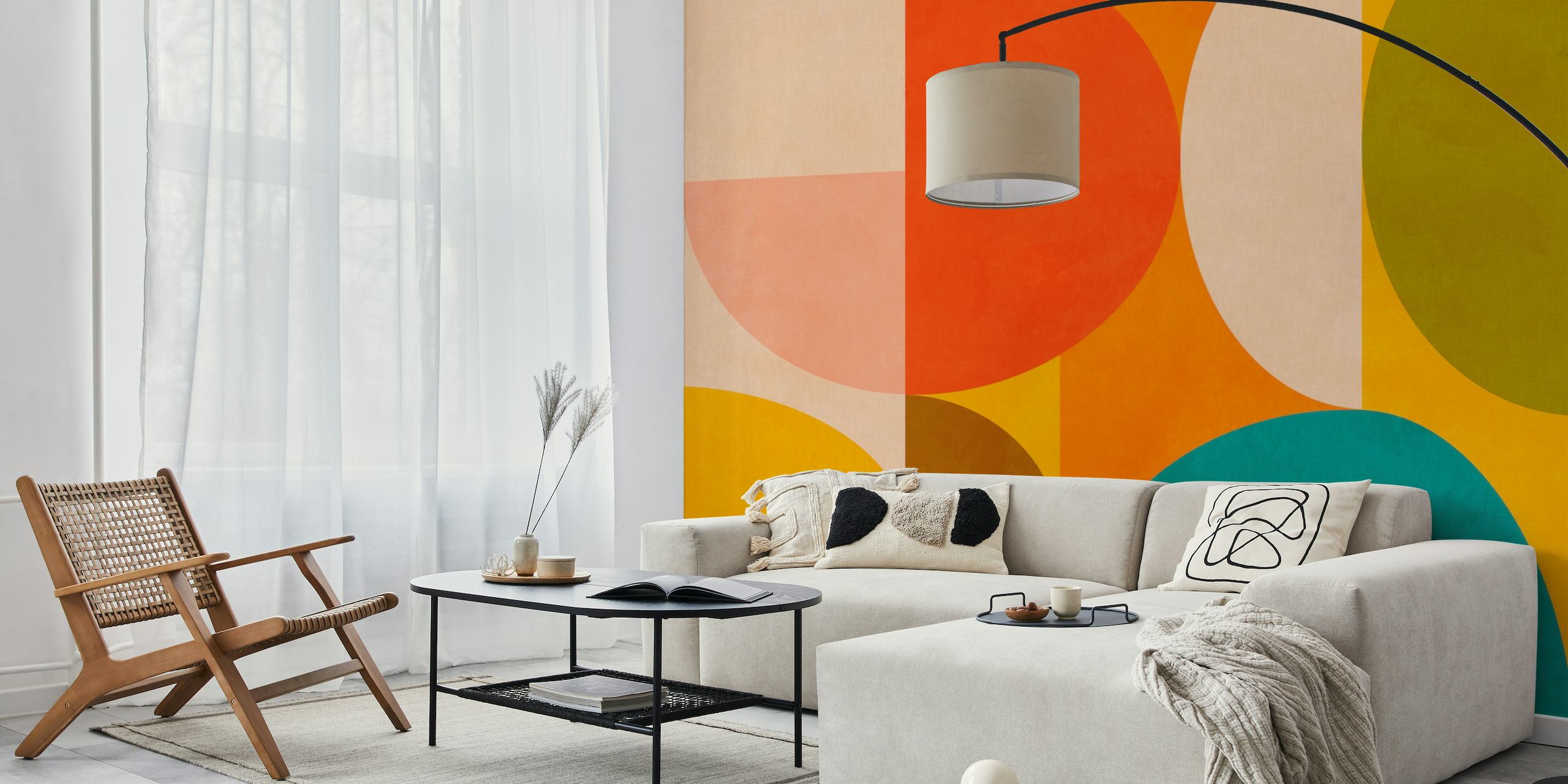 Bauhaus geometric abstraction wallpaper