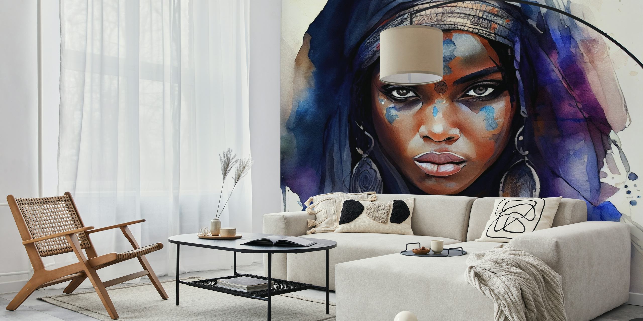 Watercolor Tuareg Woman #4 wallpaper