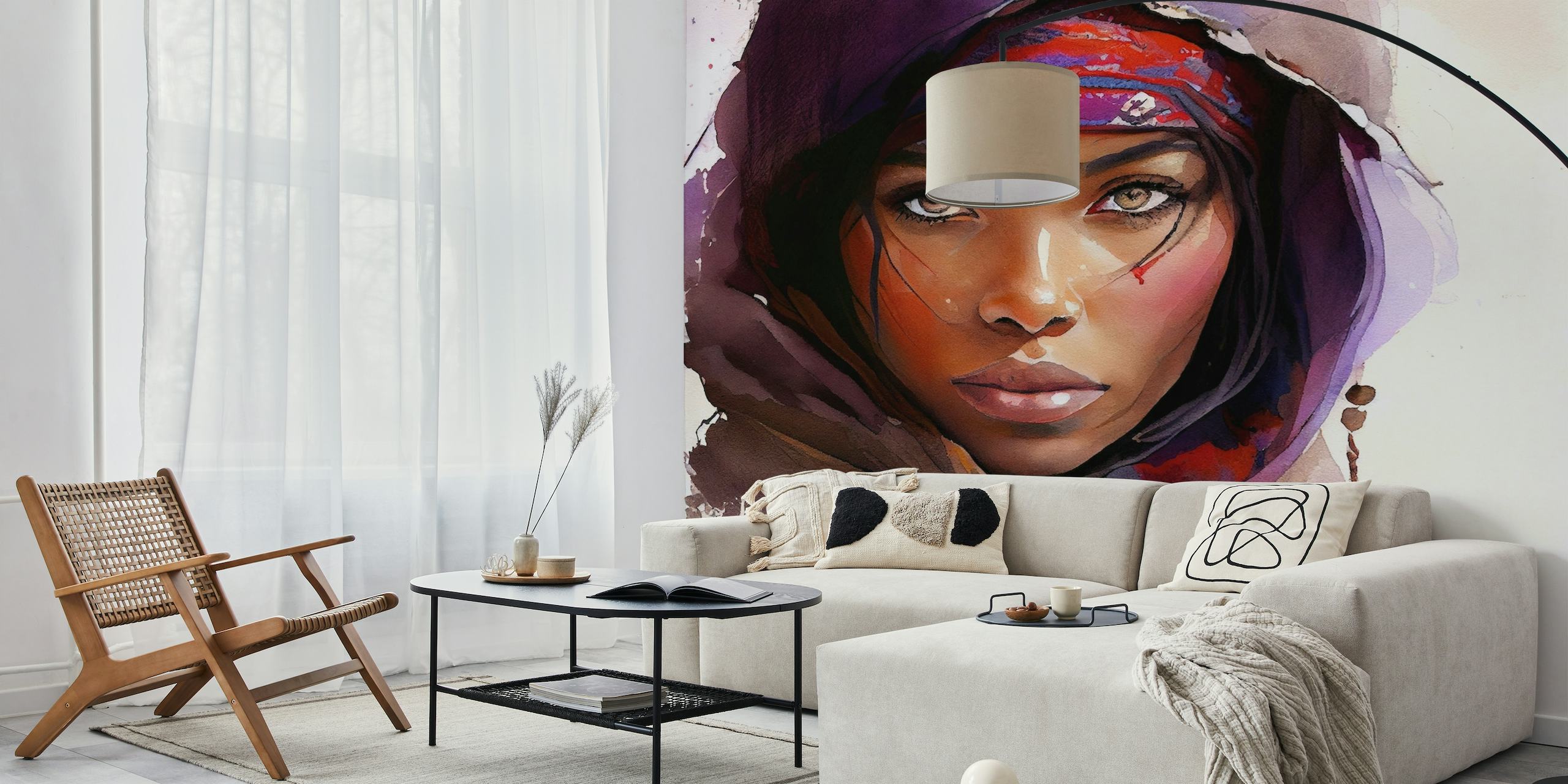 Watercolor Tuareg Woman #6 wallpaper
