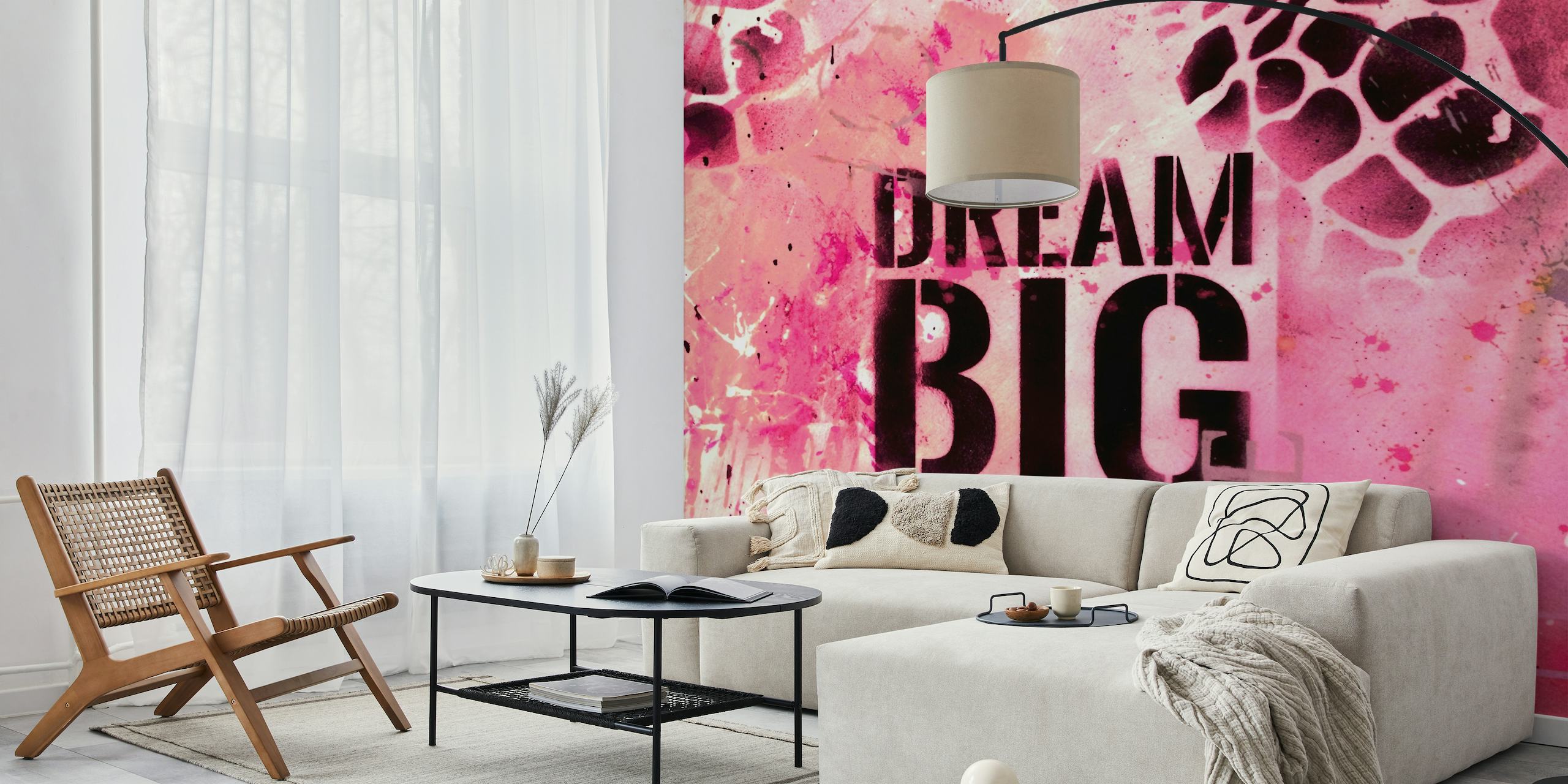 Dream Big Abstract Art With A Message Pink ταπετσαρία