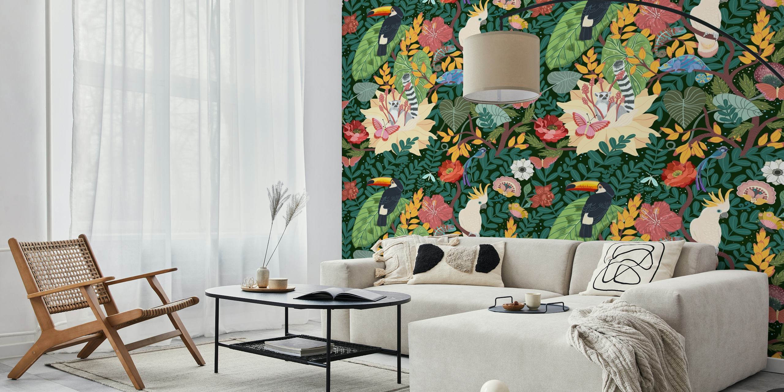 Jungle Night-small wallpaper design in a room