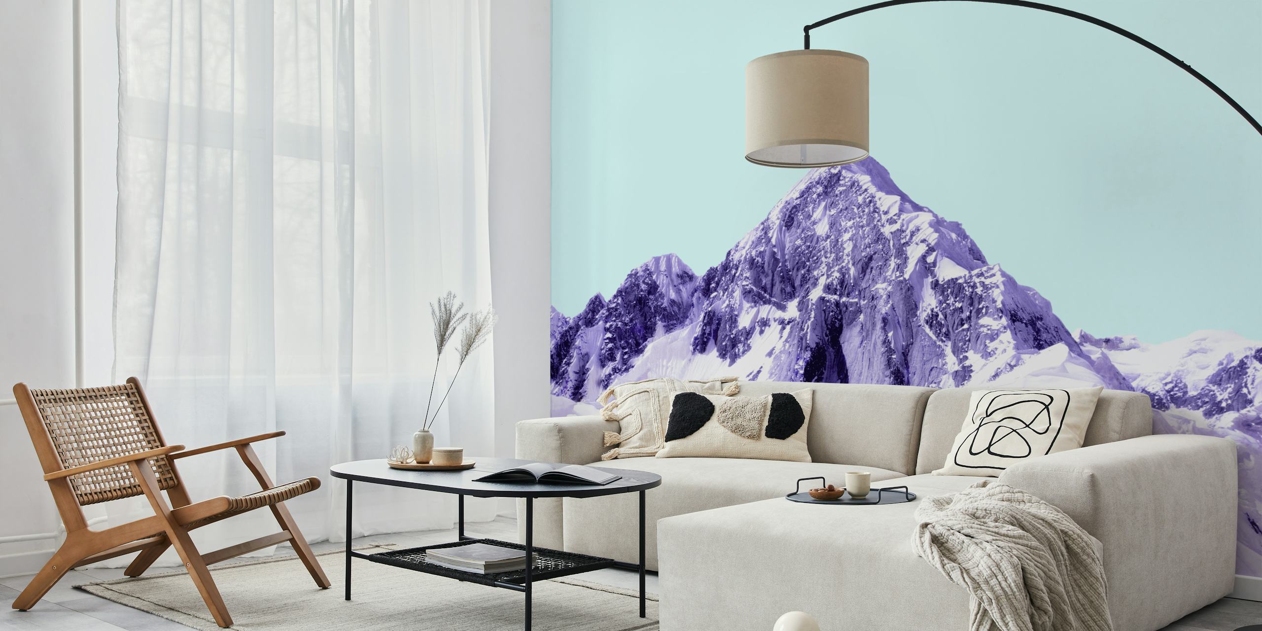 Papel De Parede Mountain Em Uma Sala De Estar