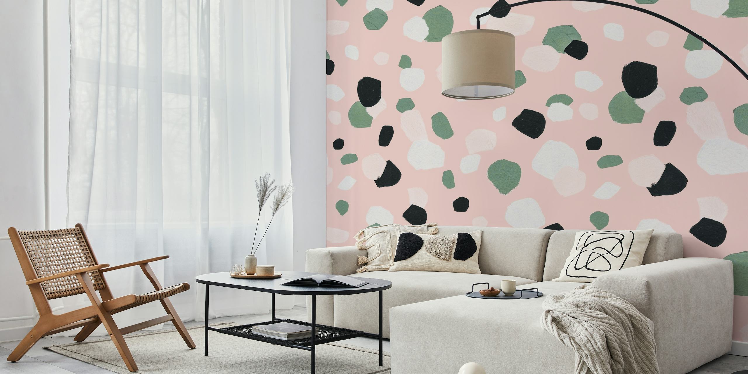 Terrazzo confetti - pink wallpaper