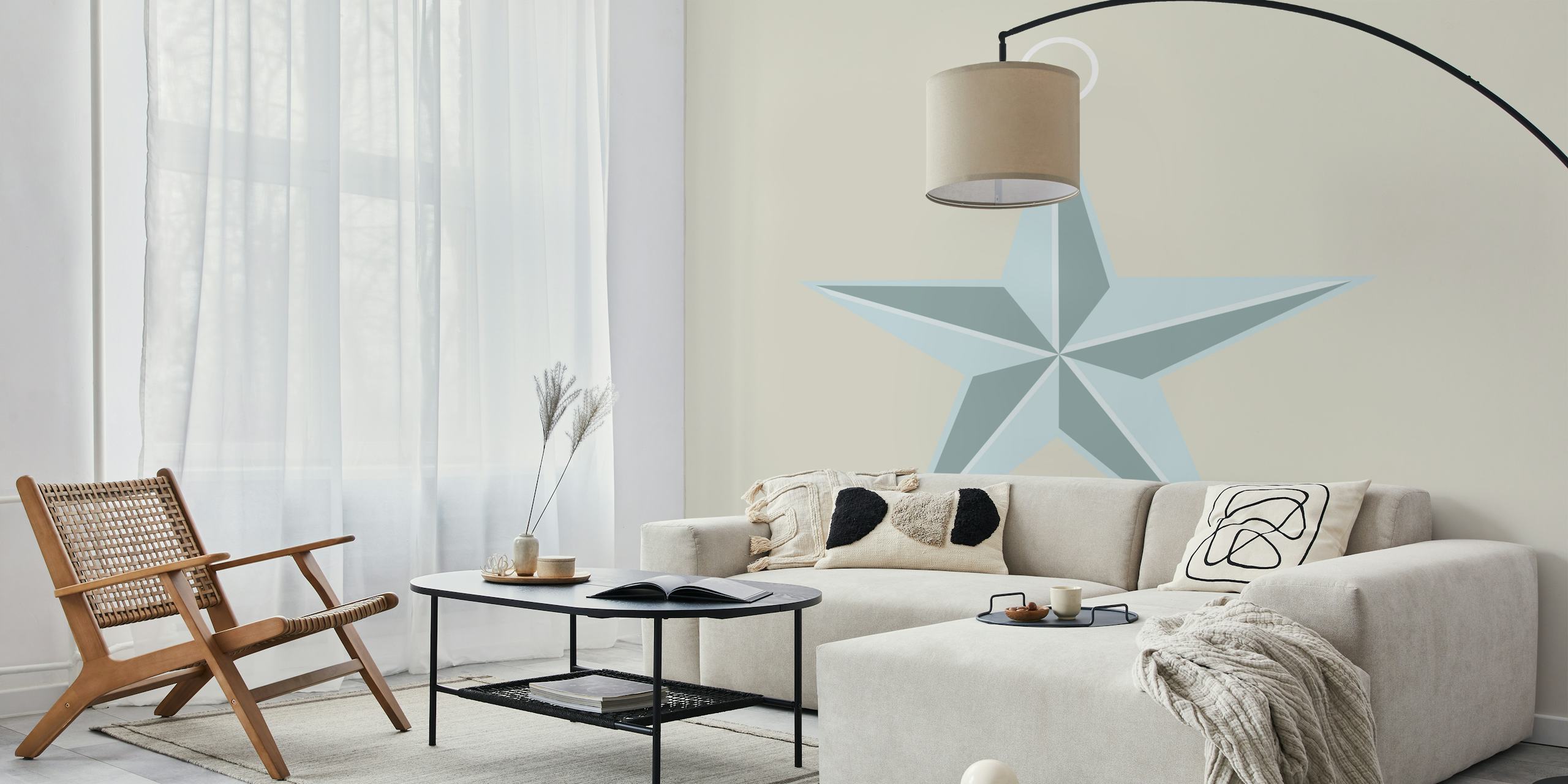 Minimalistische Wandtapete Weihnachtsstern im skandinavischen Stil