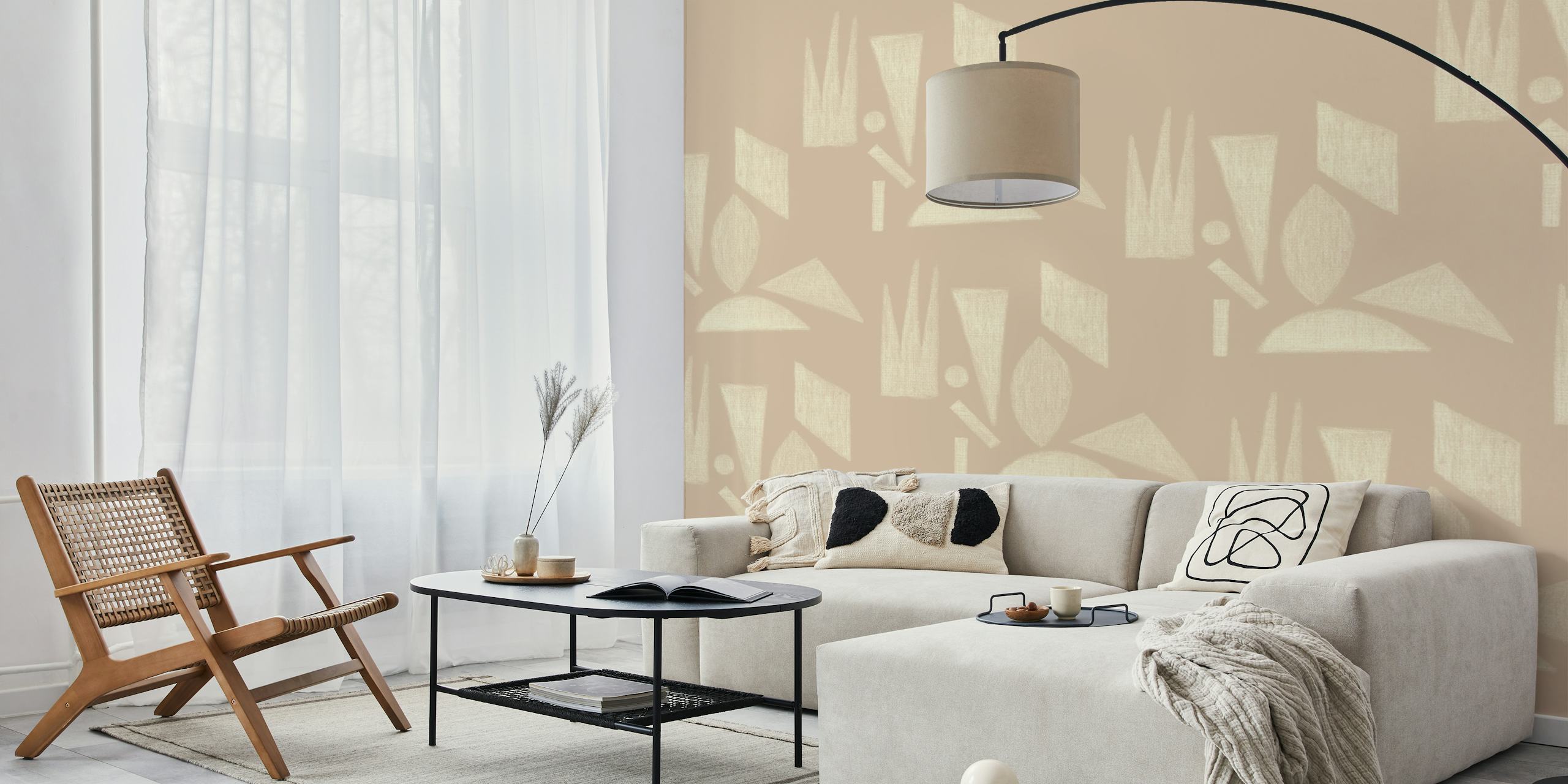 Crown and Diamonds wallpaper in a room setting