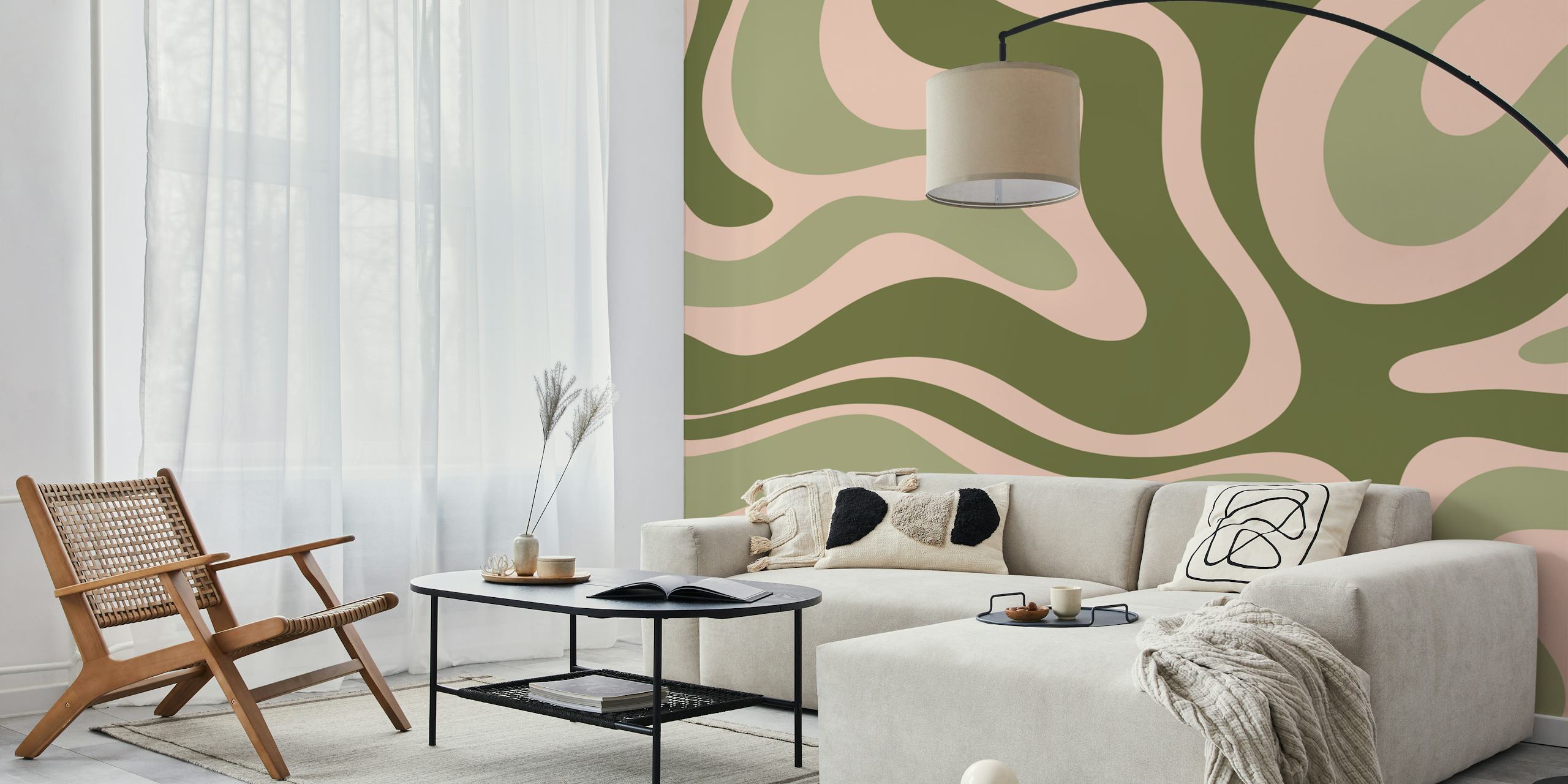 Tapeta Retro Modern Liquid Swirl v místnosti