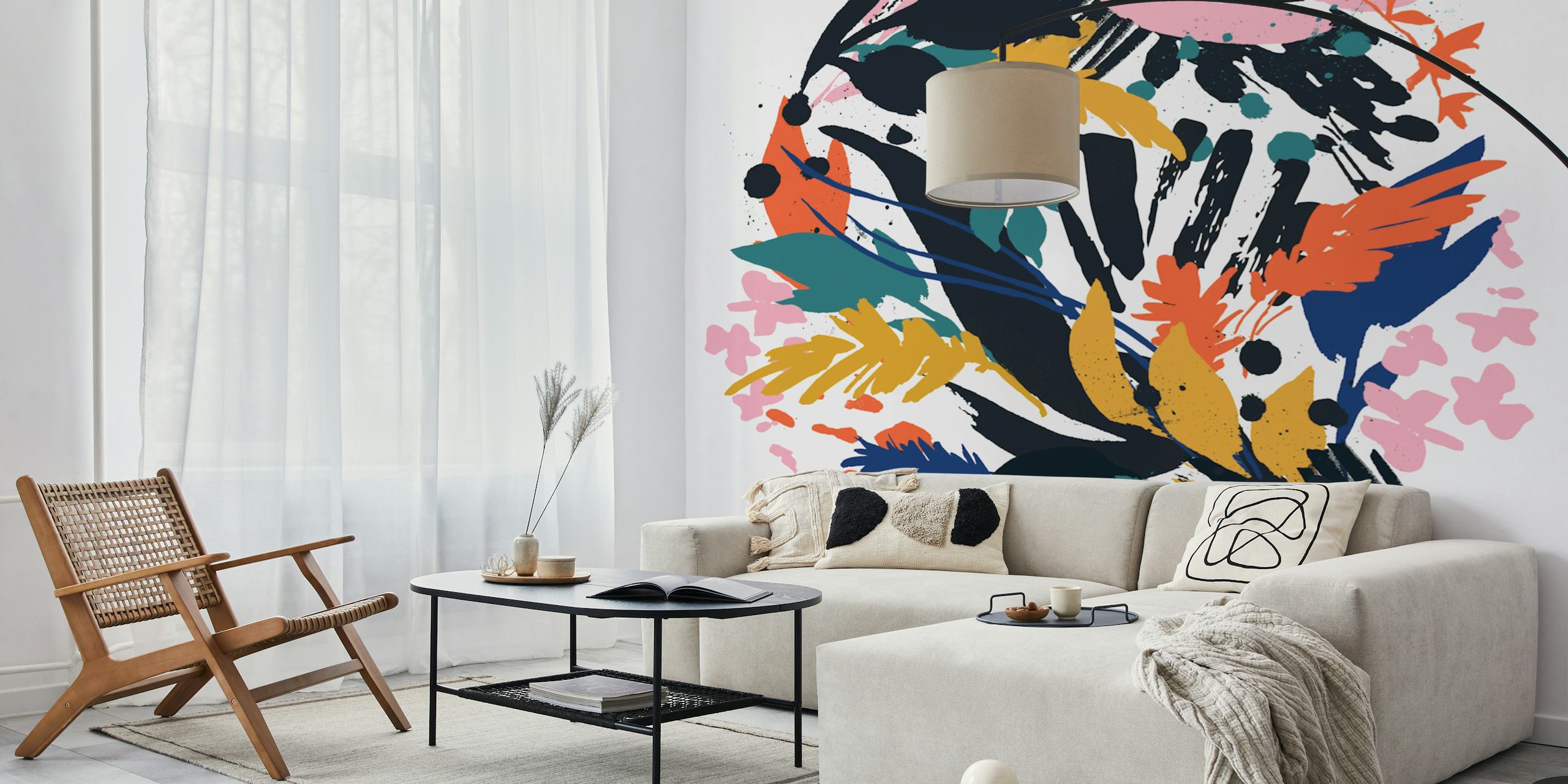 Modern Foliage Swirl tapet i et rum