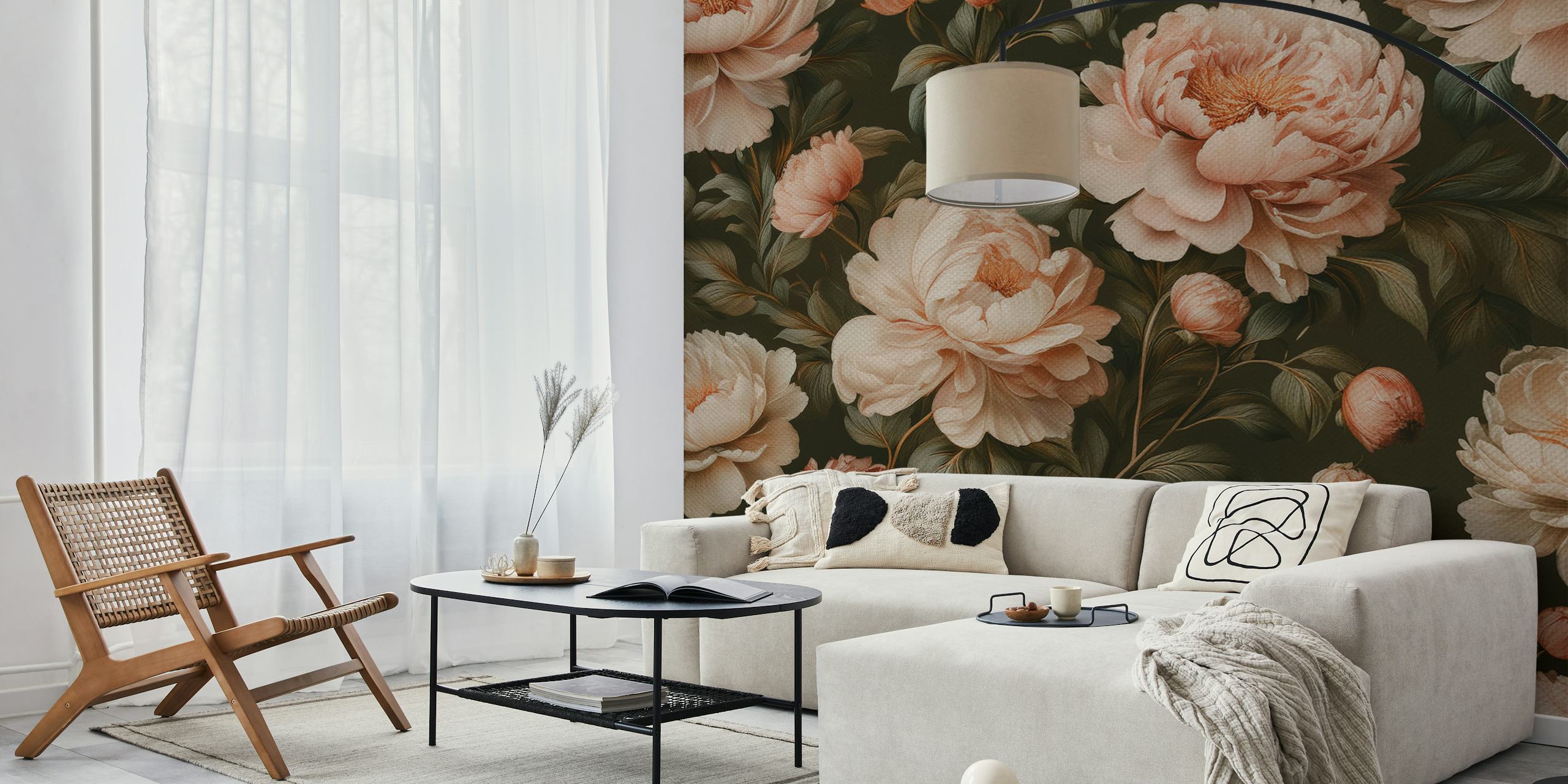 Flowers Elegant Blush Peony tapetdesign