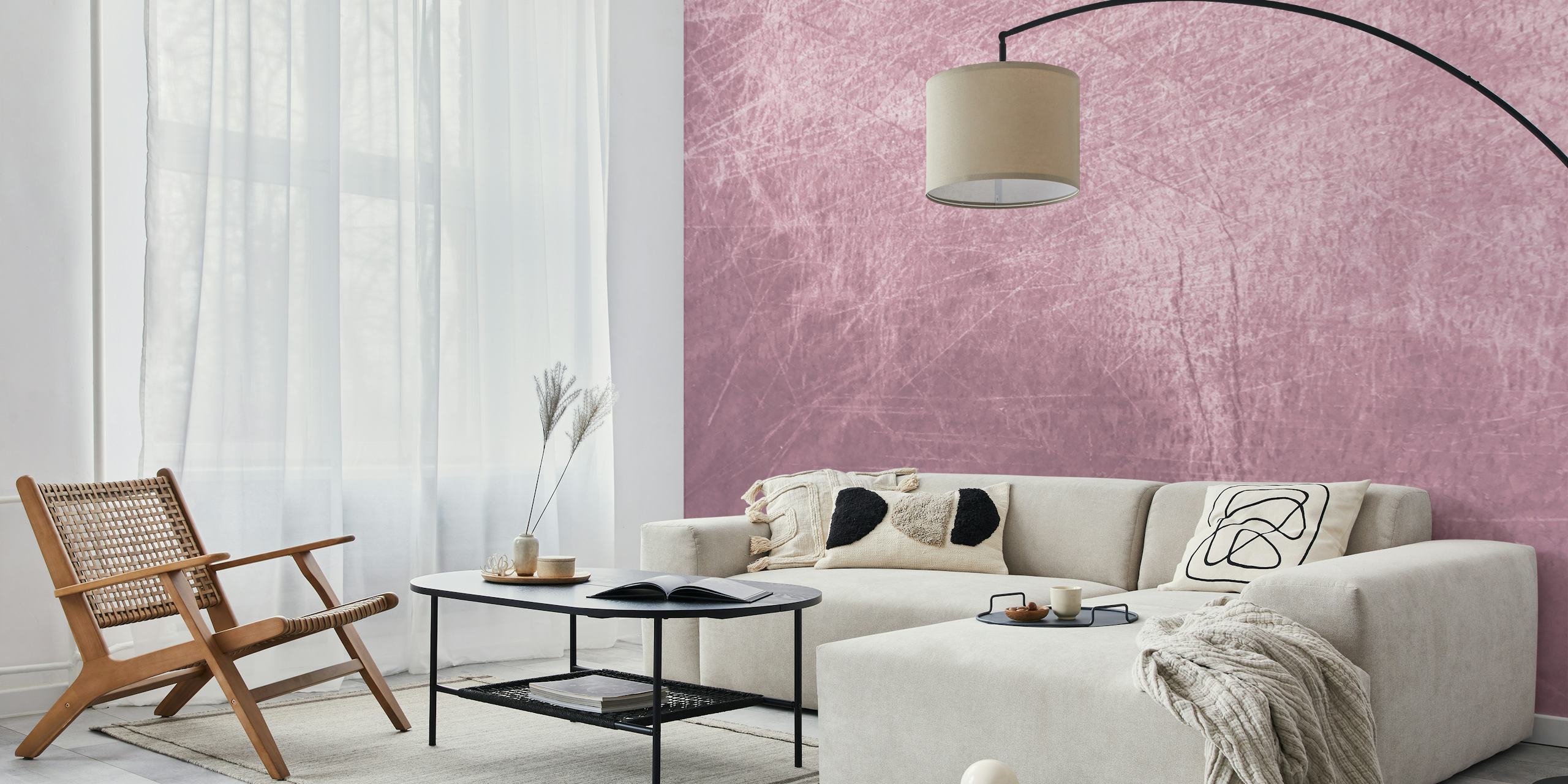 Grunge Plaster pink terracotta tapet i et værelse