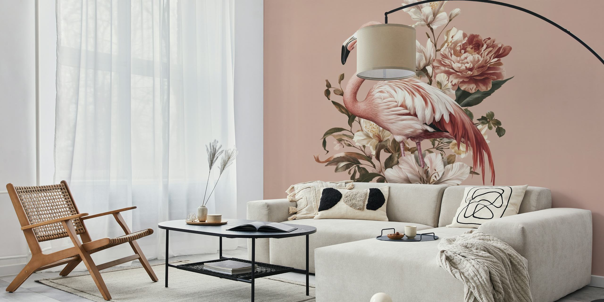Floral Flamingo tapettisuunnittelu