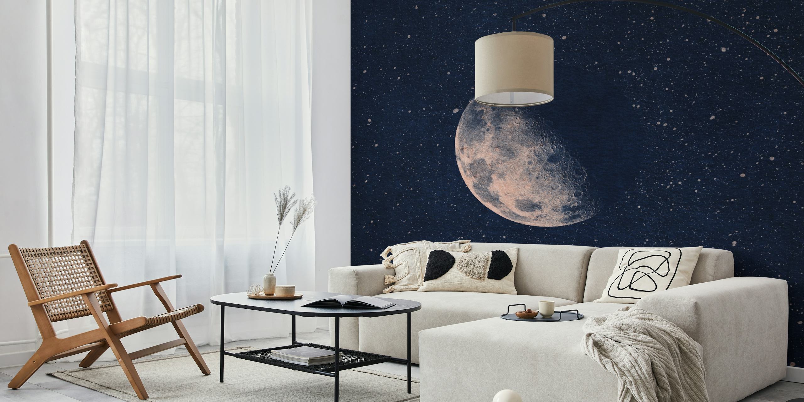 Papel tapiz Half Moon en una habitación elegante