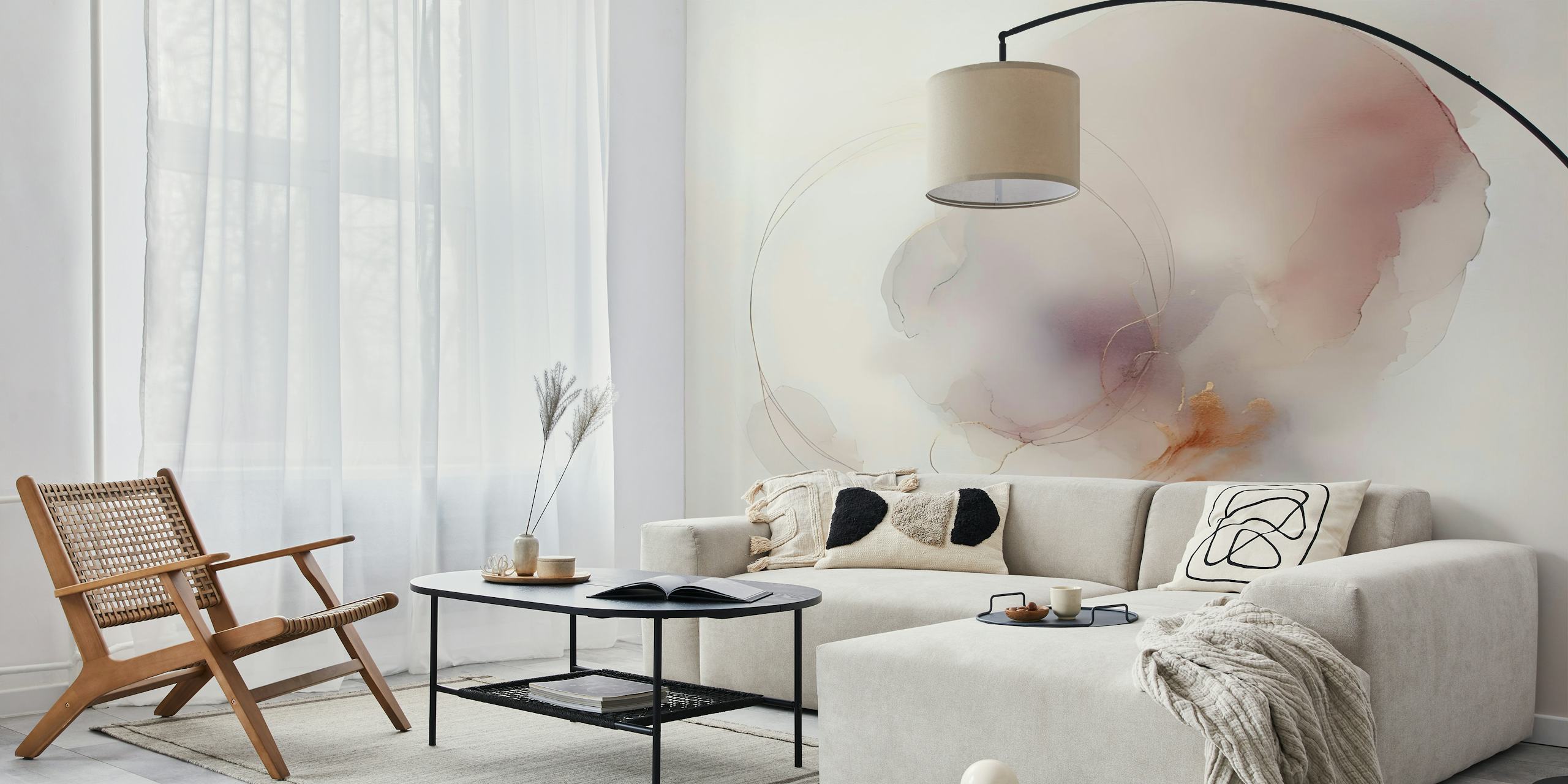 Serene Drift behang in een kamer