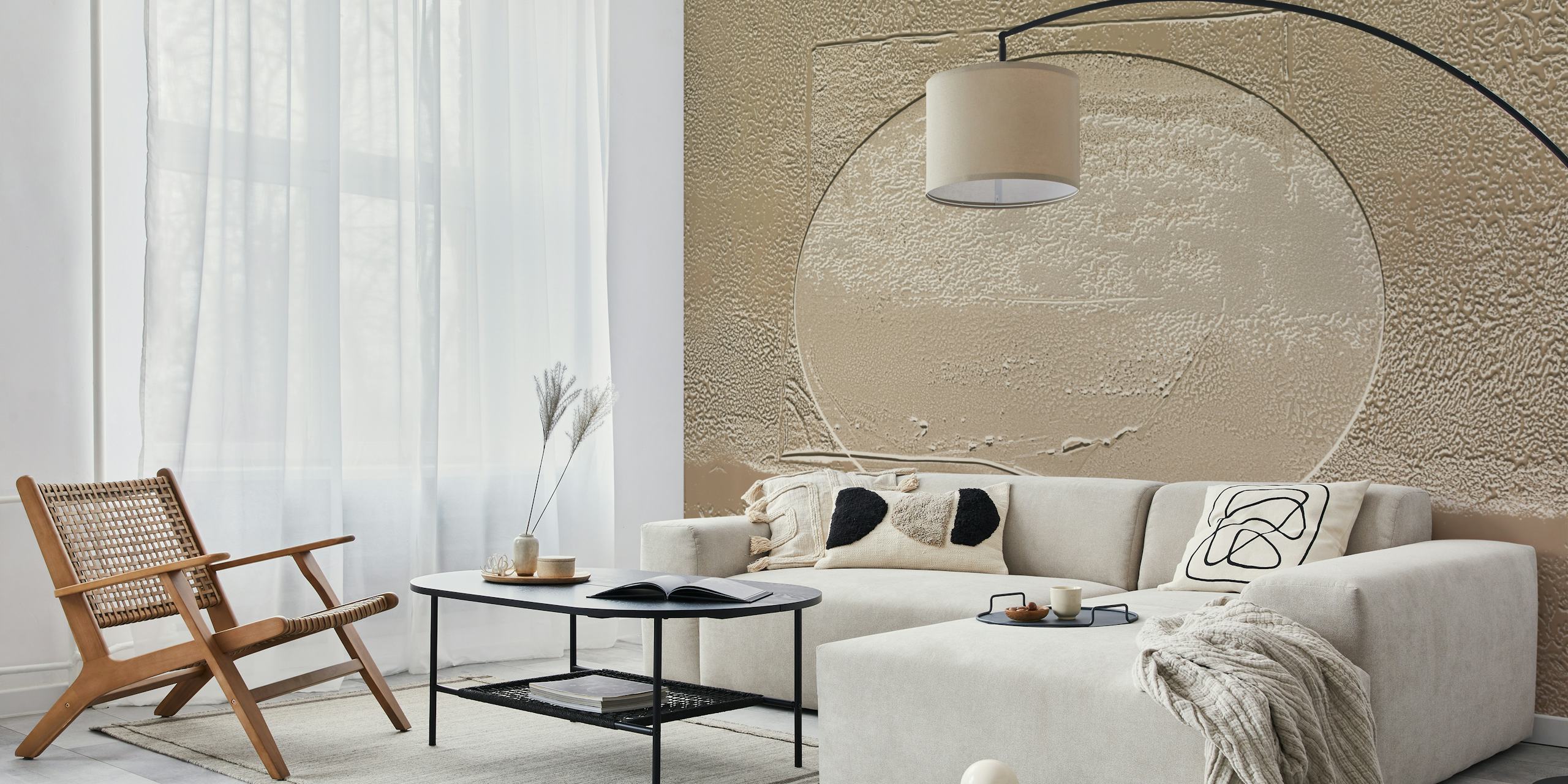 Geometric Shadow Play wallpaper displayed in a room
