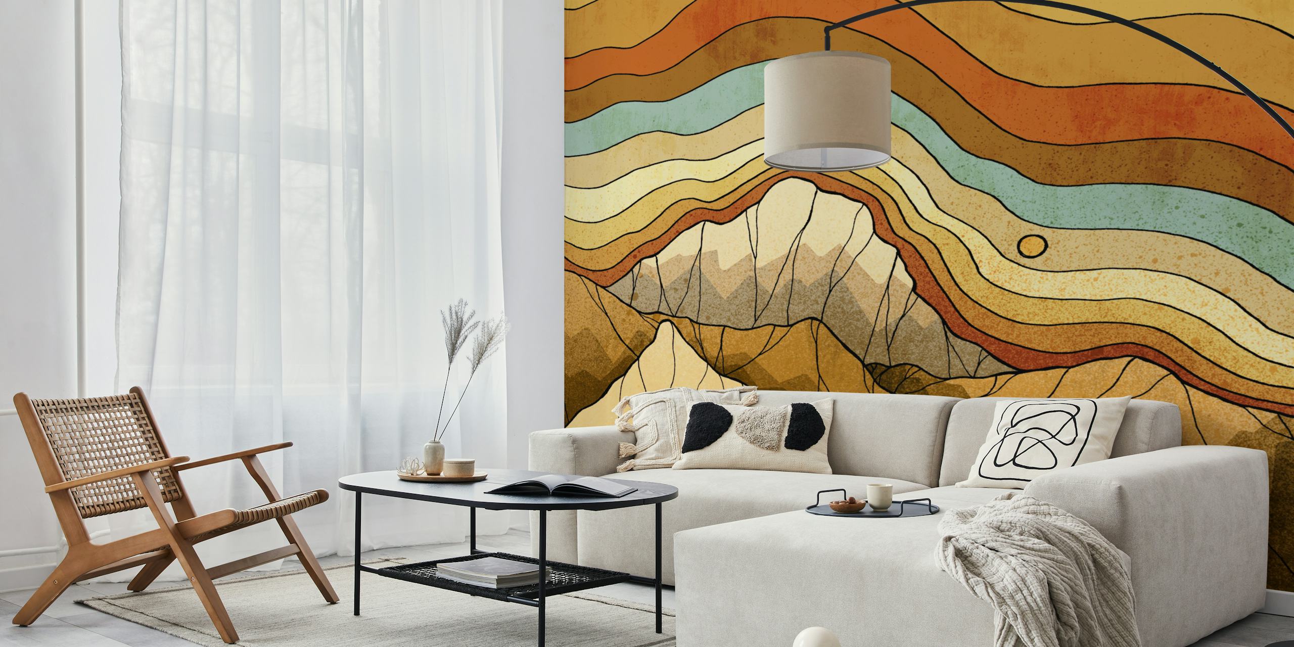 Copper rocks and hills tapetti huoneessa