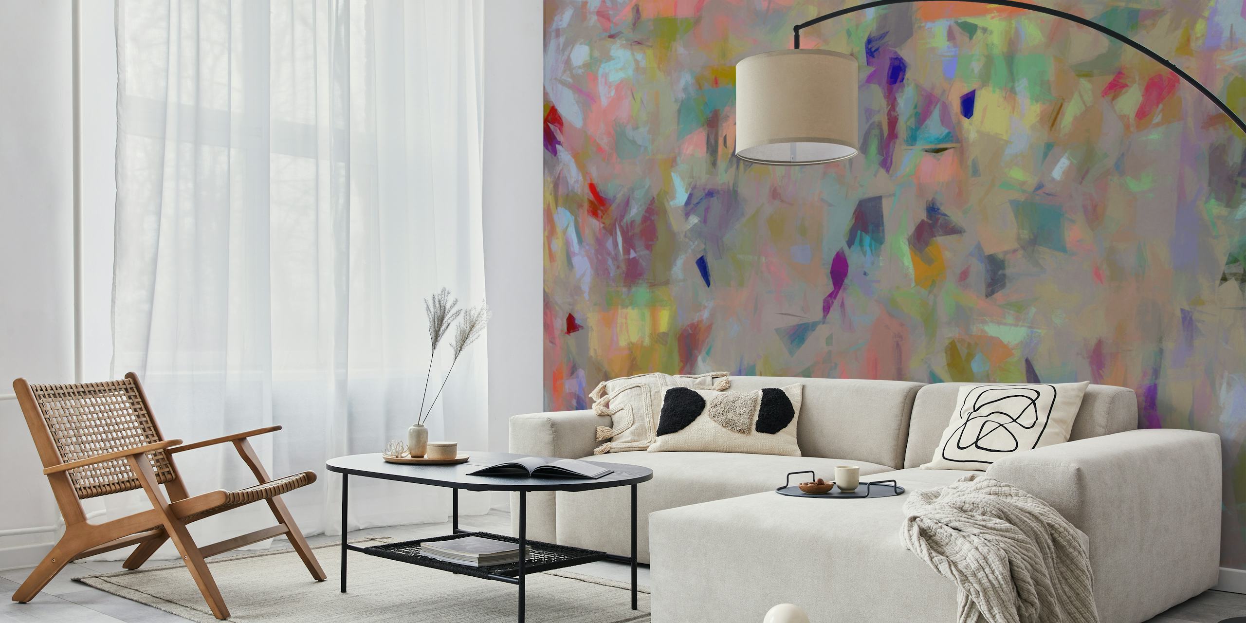 Colorful abstract wallpaper featuring vibrant hues and dynamic brush strokes