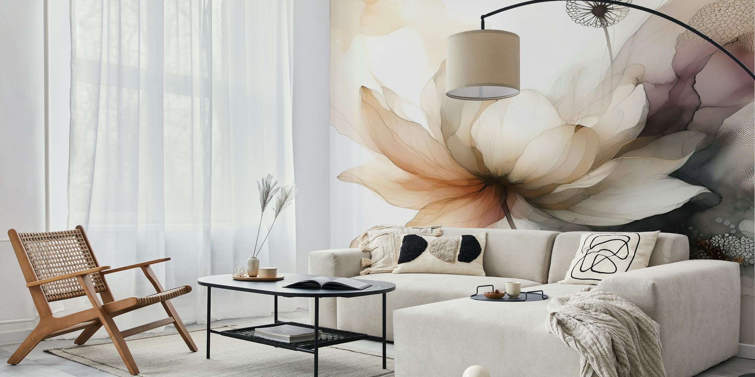 Lotus Botanica Dream behang in een kamer