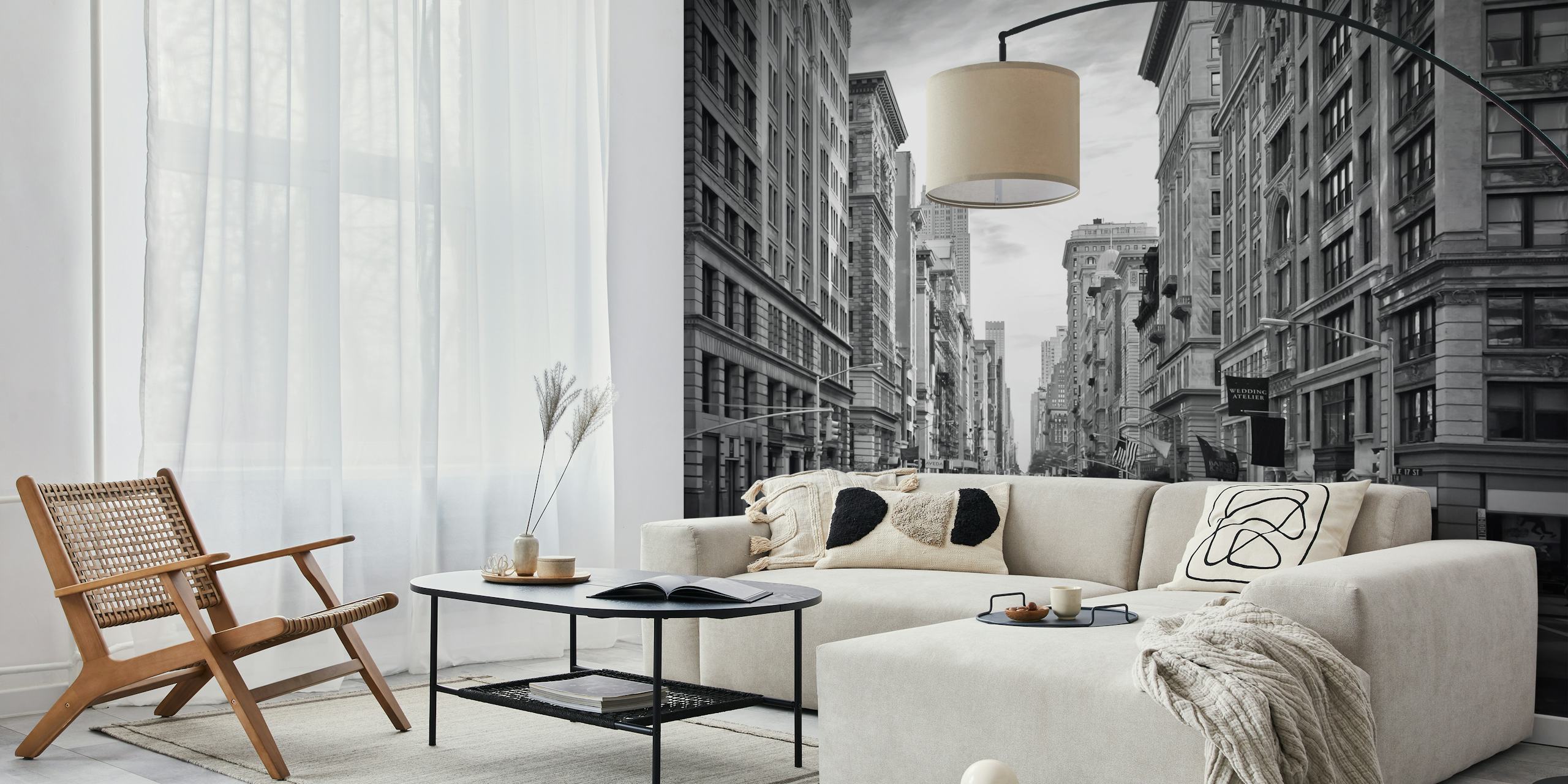 Murale Dettagliatamente Illustrato Di New York City Fifth Avenue