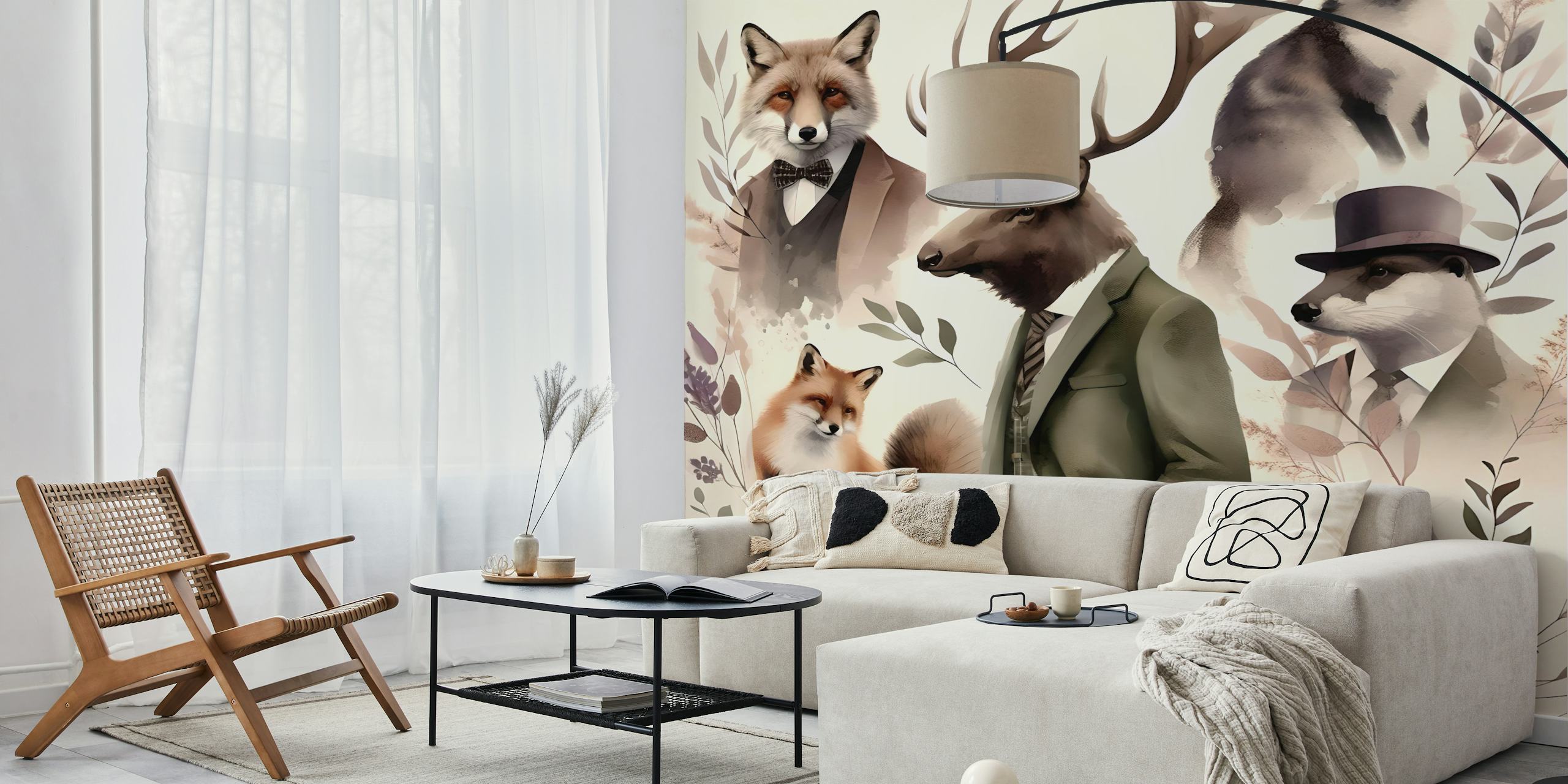 Papel de parede Suave Forest friends em um quarto