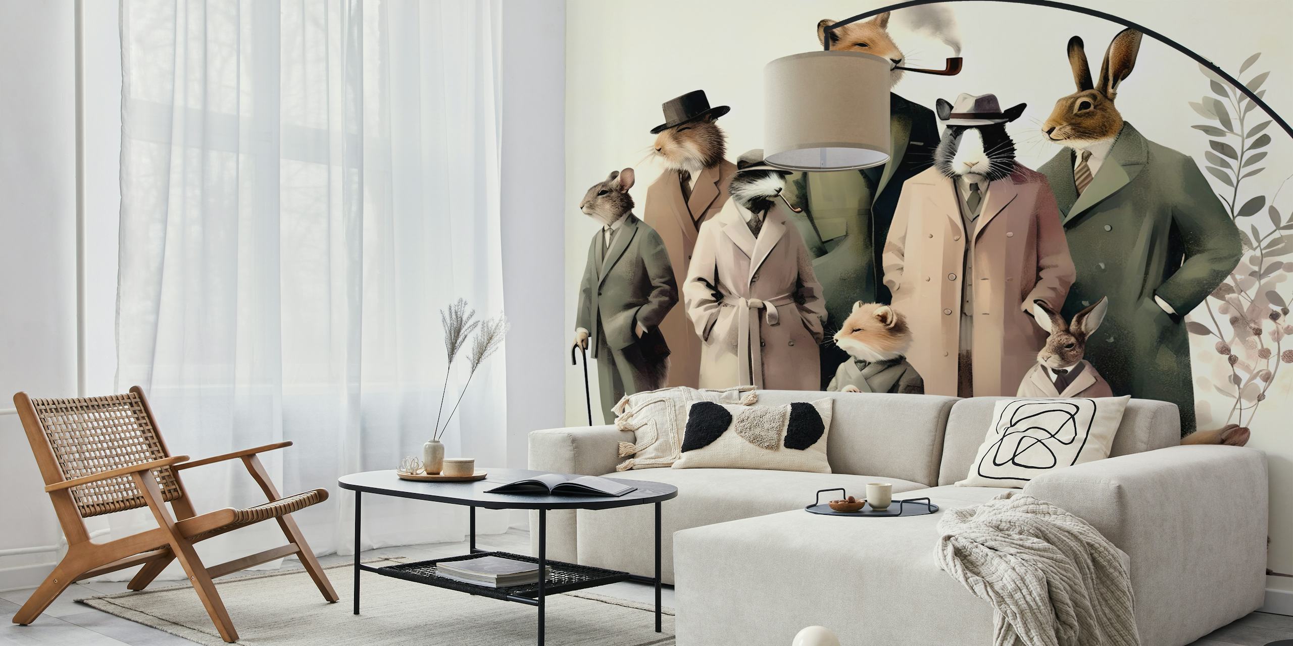 Papier peint Forest Hipster Gathering dans une pièce