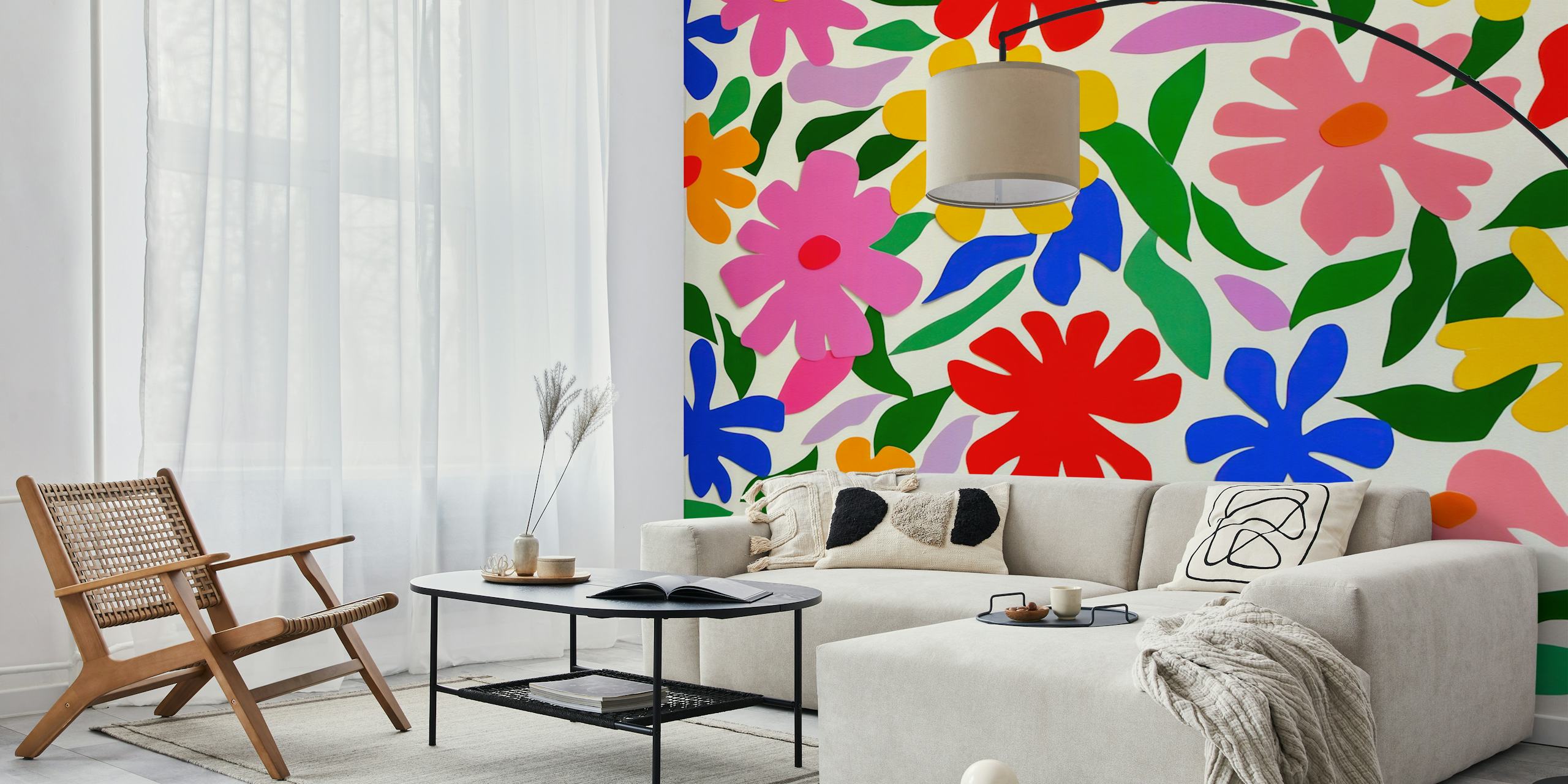 Matisse Blossom Fiesta papel de parede em um quarto