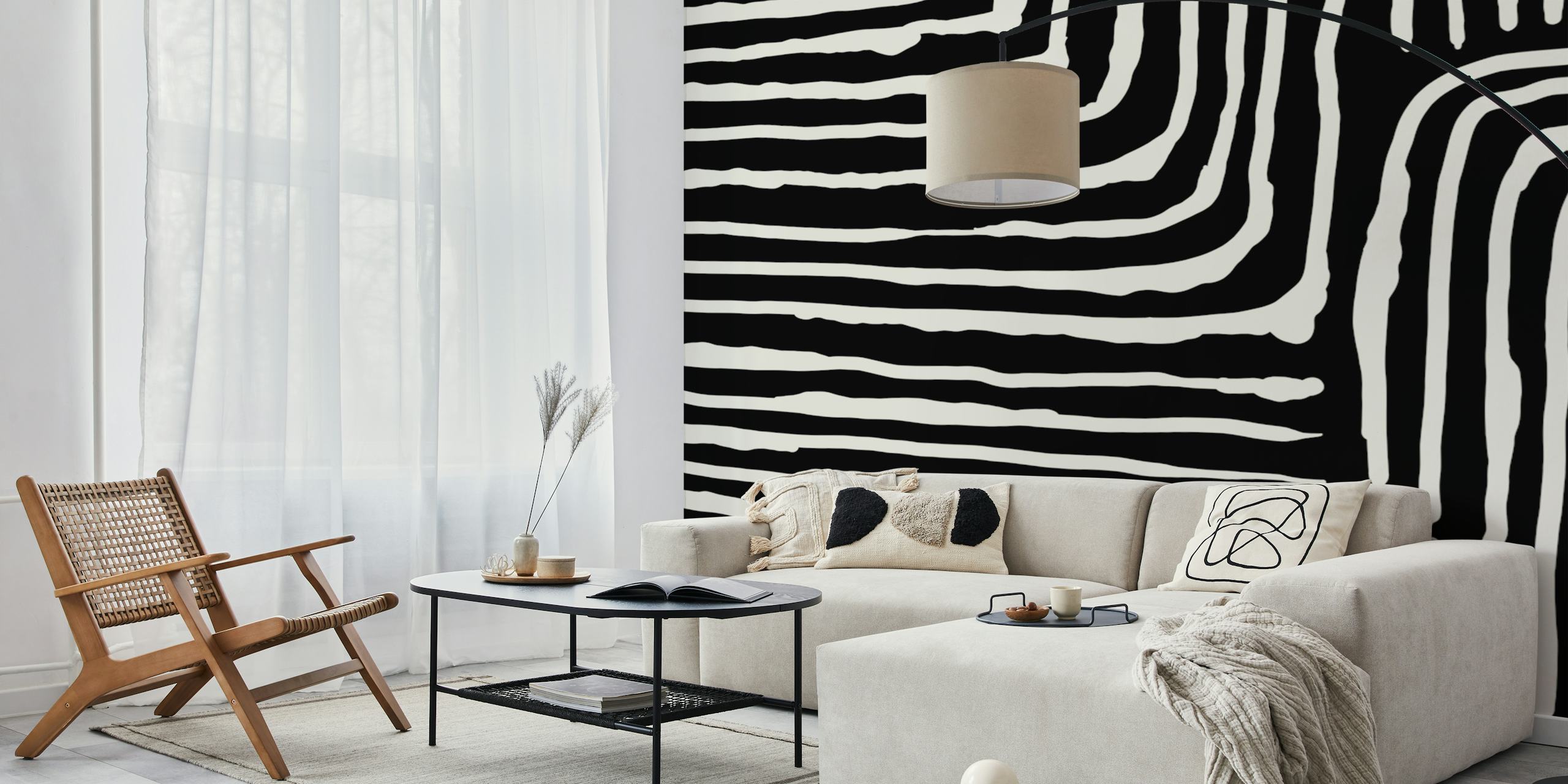 Black and White Ebb wallpaper design