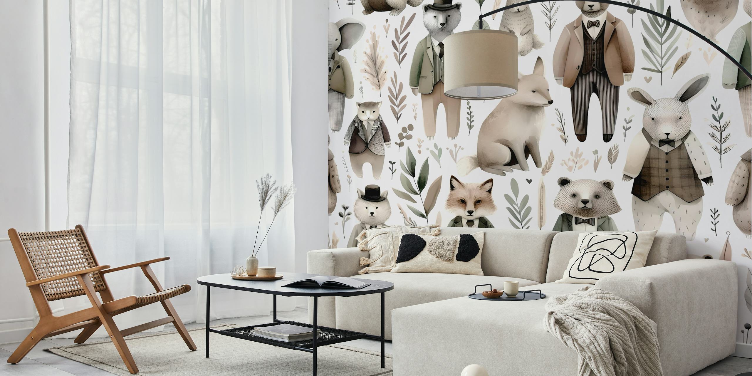 Tapeta Whimsical Fauna Chic v pokoji