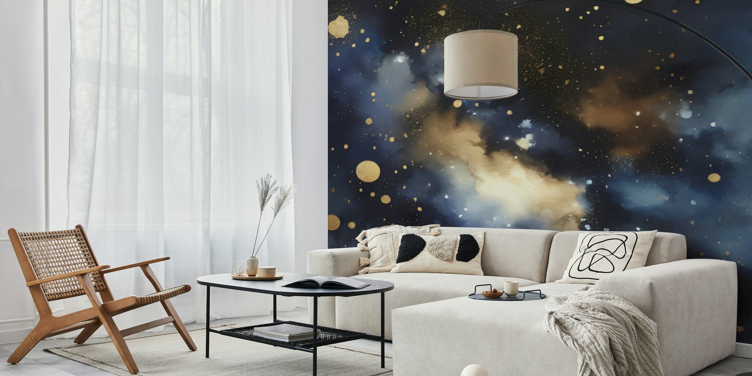 Tapeta Golden Starlight Dreamscape w pokoju