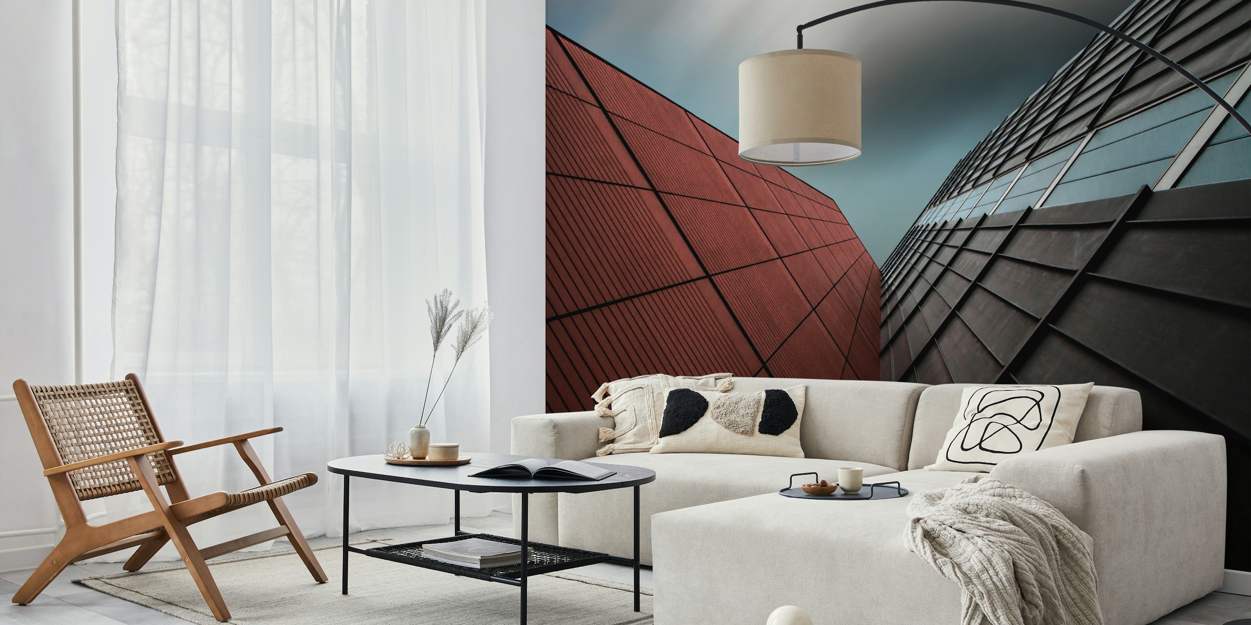 The visor wallpaper displayed in a room
