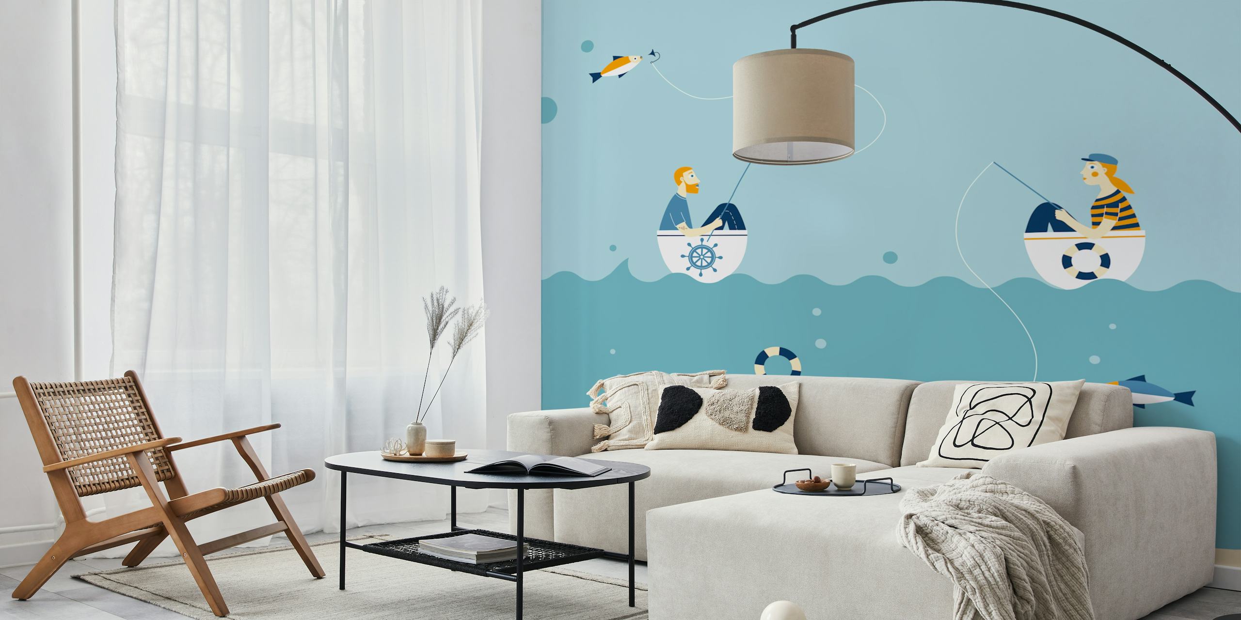 Σουρεαλιστική ταπετσαρία με Fishing for sushi