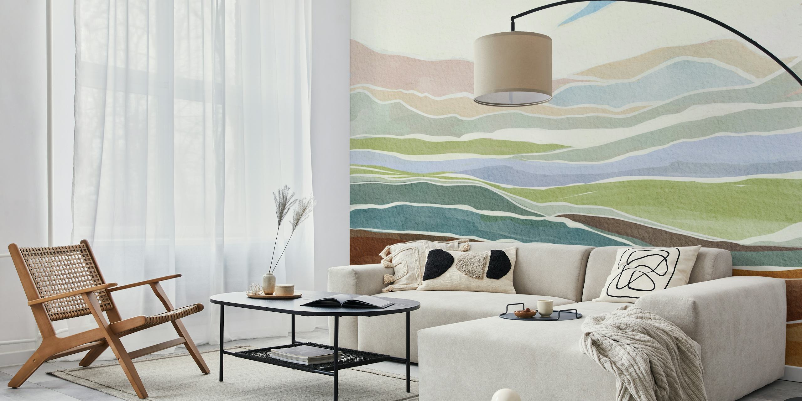 Tapeta Abstract Rolling Hills w pokoju