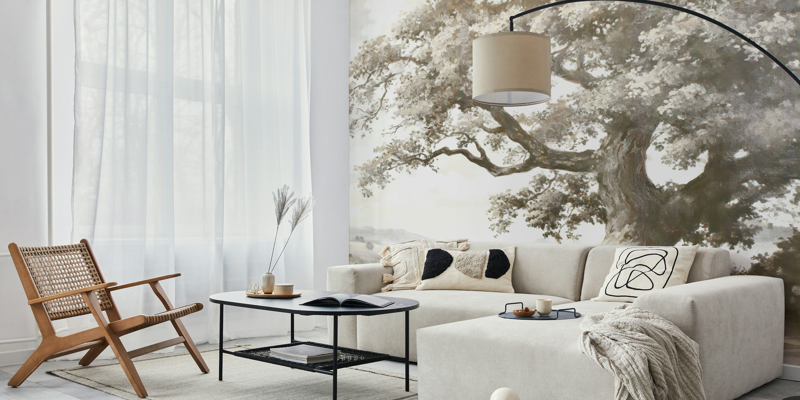Tapeta Timeless Oak Panorama w pokoju