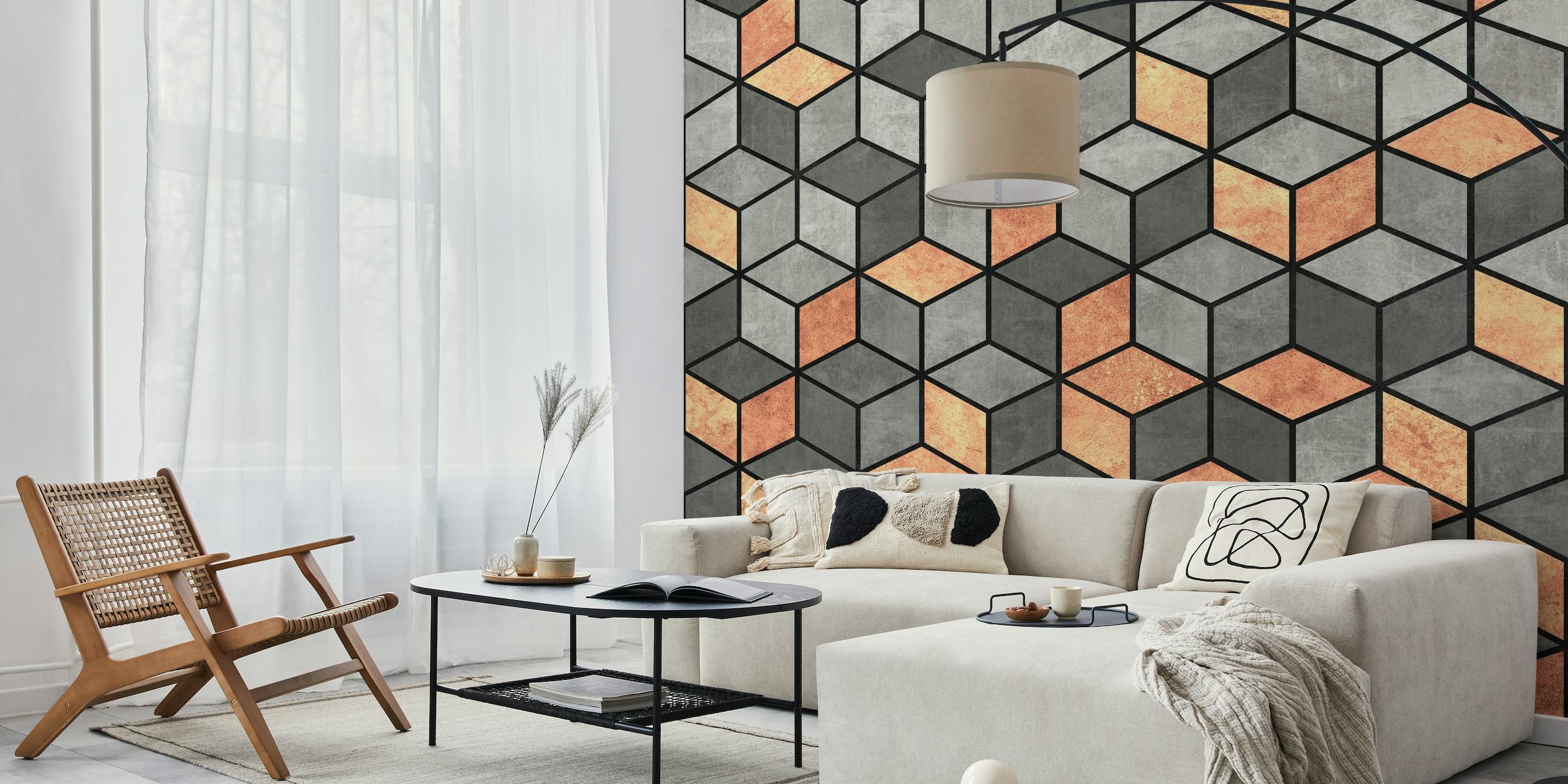 Concrete and Copper Cubes wallpaper