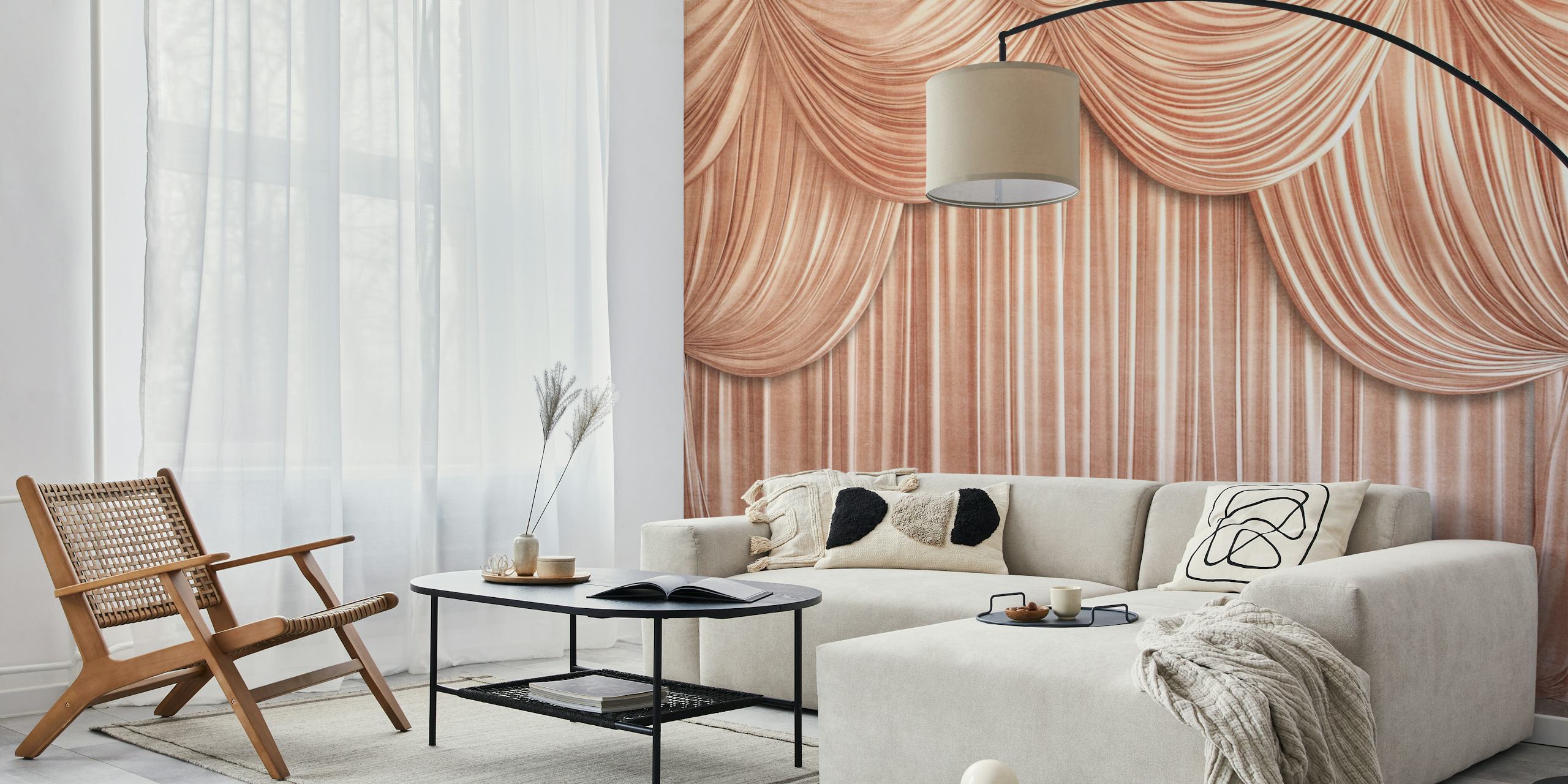 Cotton Candy Silk Texture Tapete in einem Zimmer