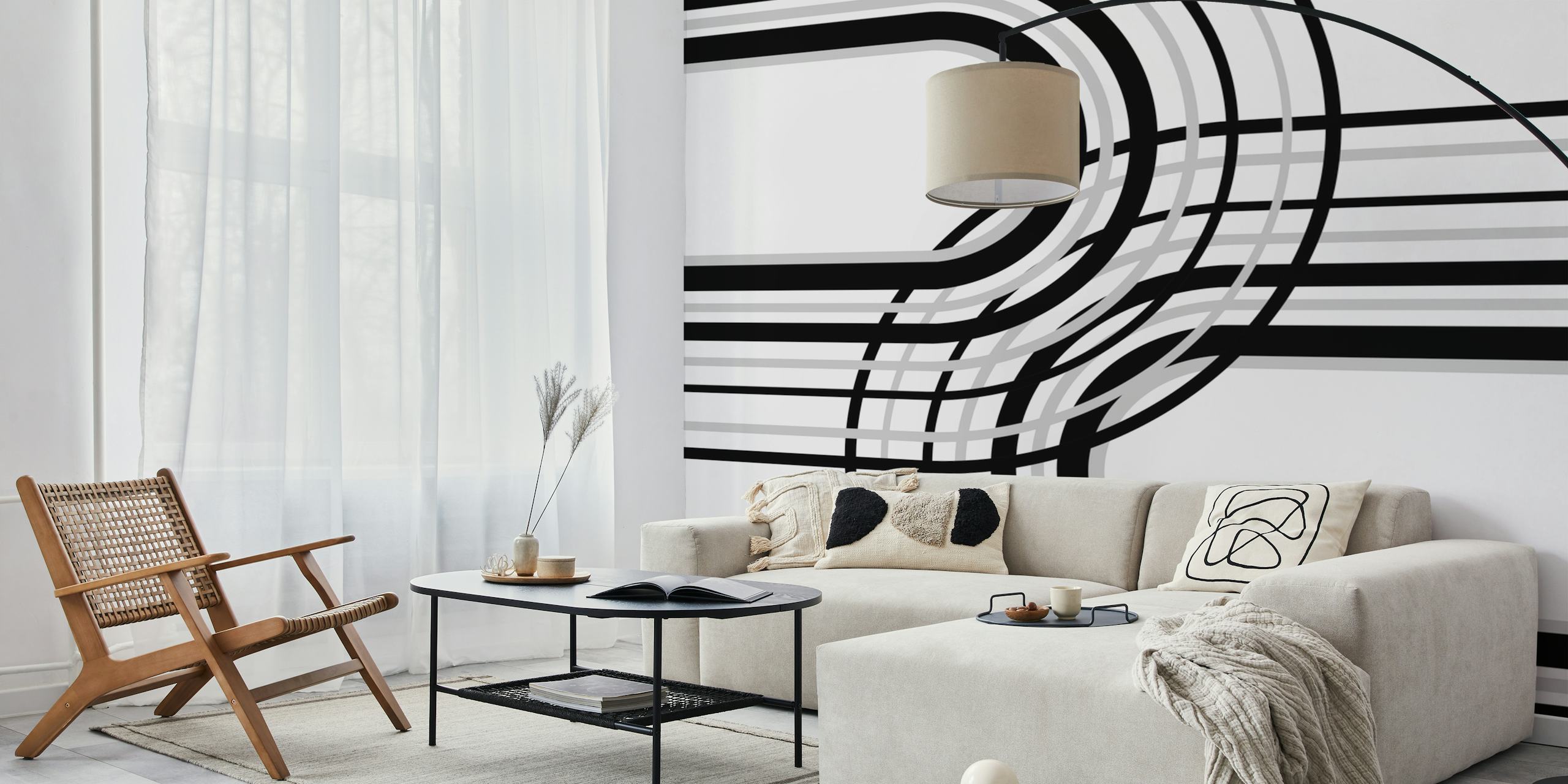Rainbow Arch Minimal 5 wallpaper in a modern room