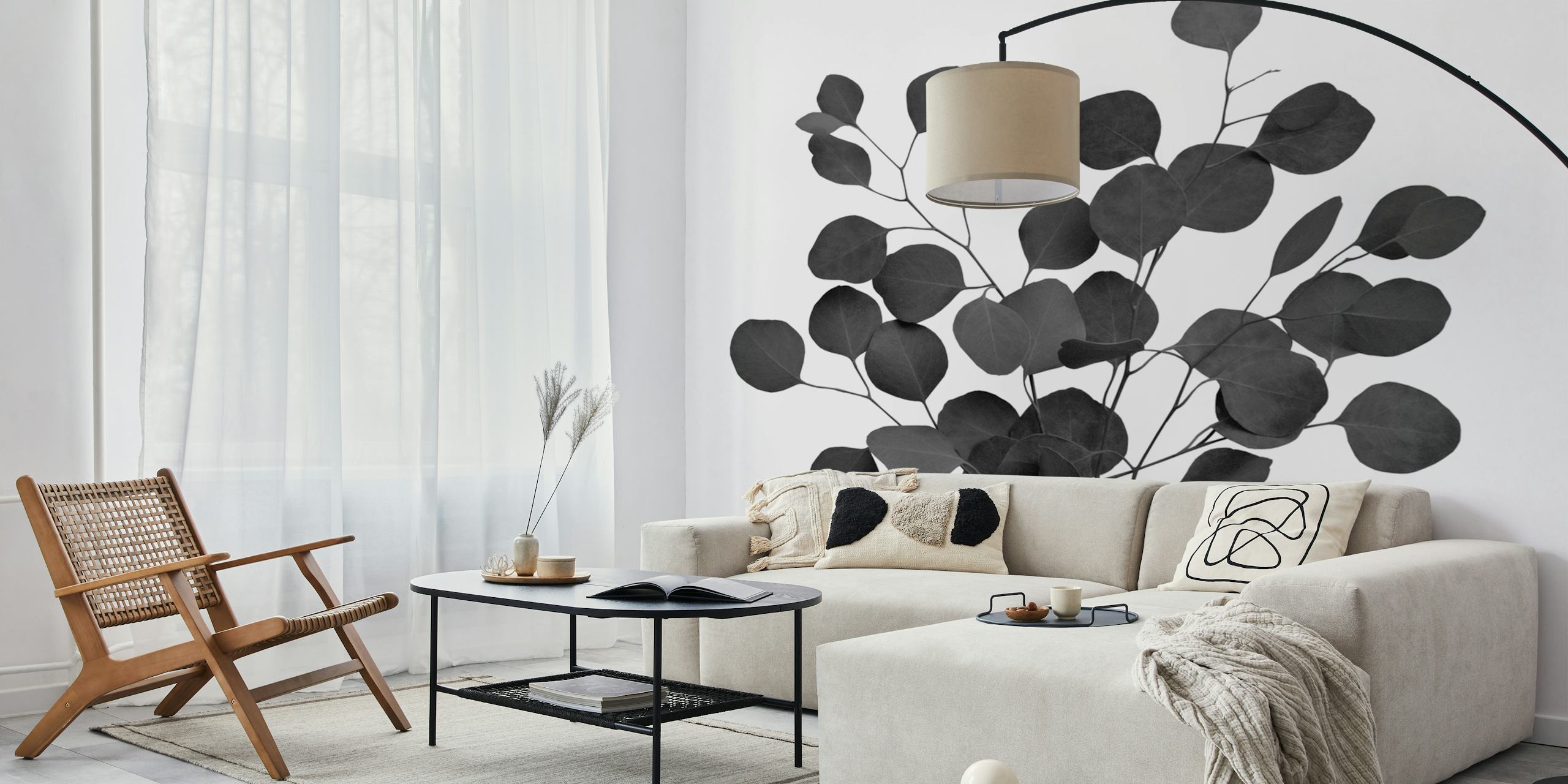 Black eucalyptus leaves wallpaper
