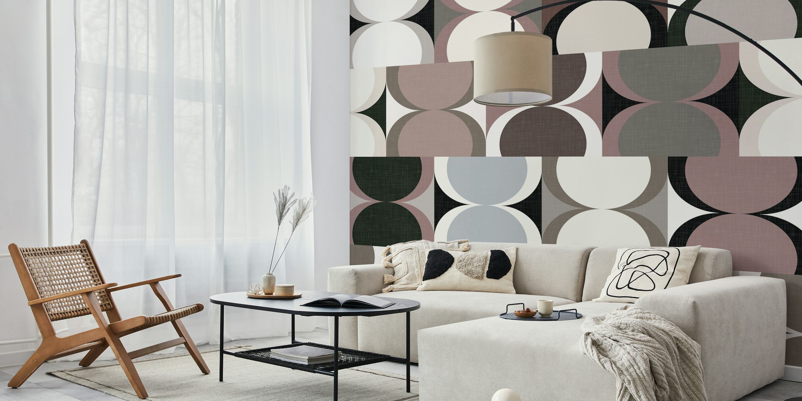 Abstract Hourglass Mid Century Decor wallpaper design