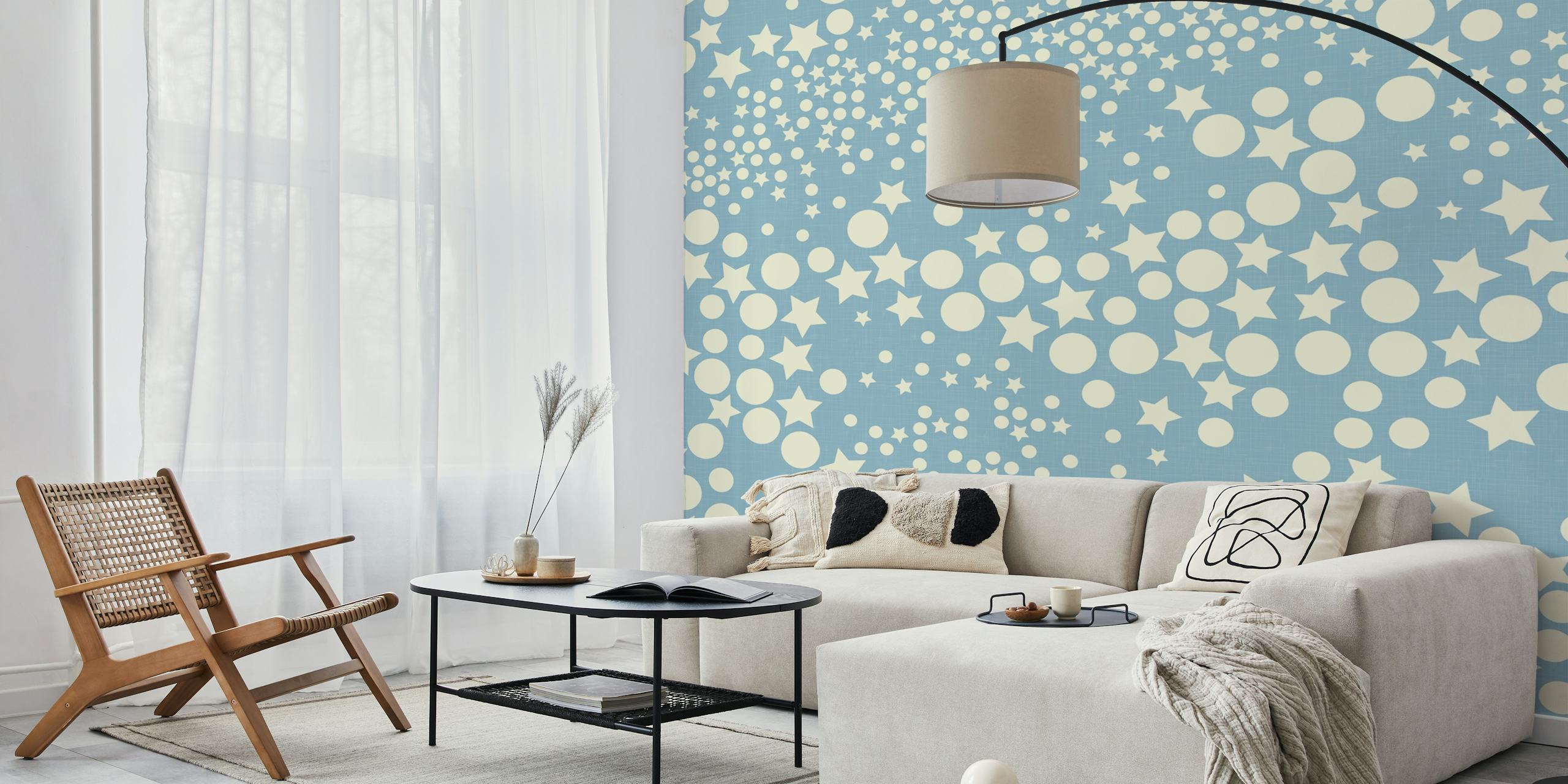 Galaxy Glam Geometry Sky Blue WM in una stanza