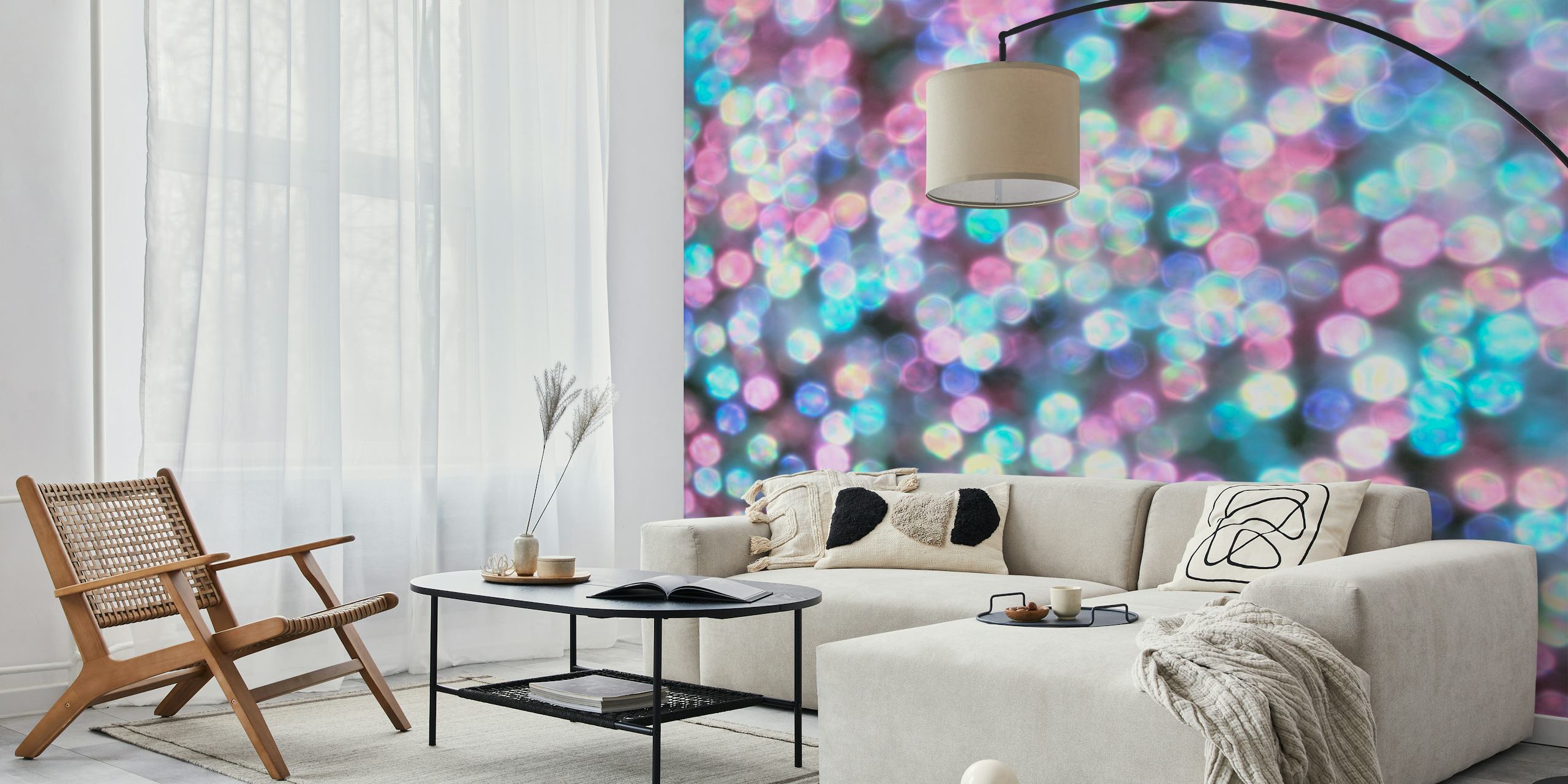 Pink glitter and sparkling dots wallpaper