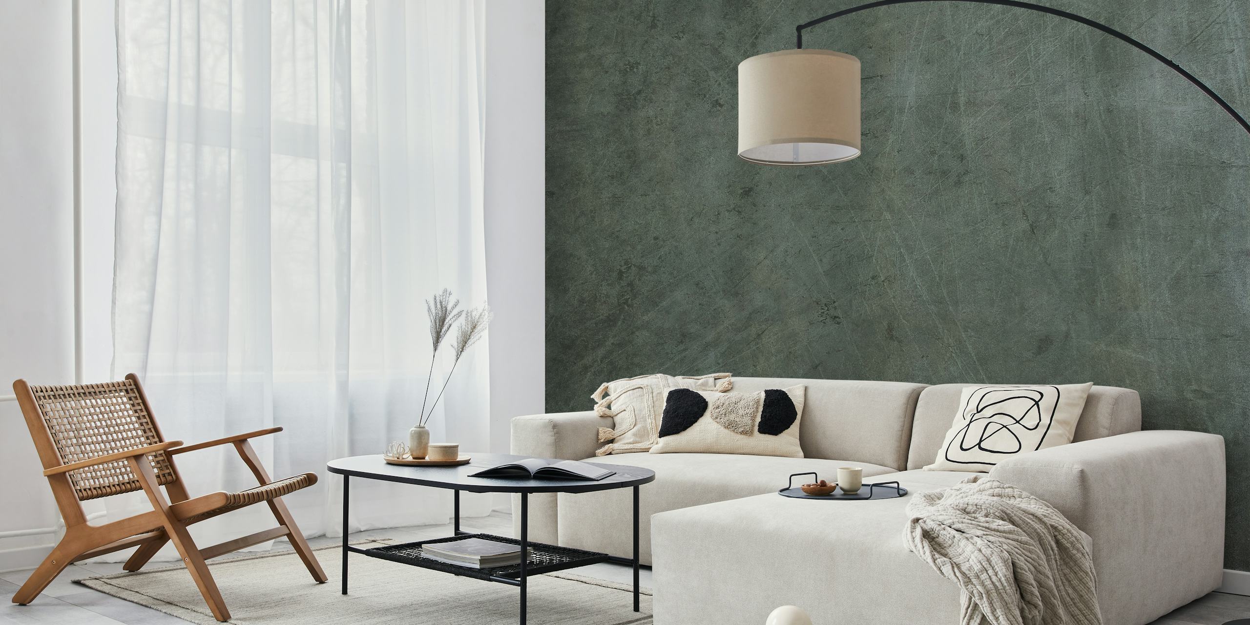 Scratched Suede - Patina wallpaper in een kamer