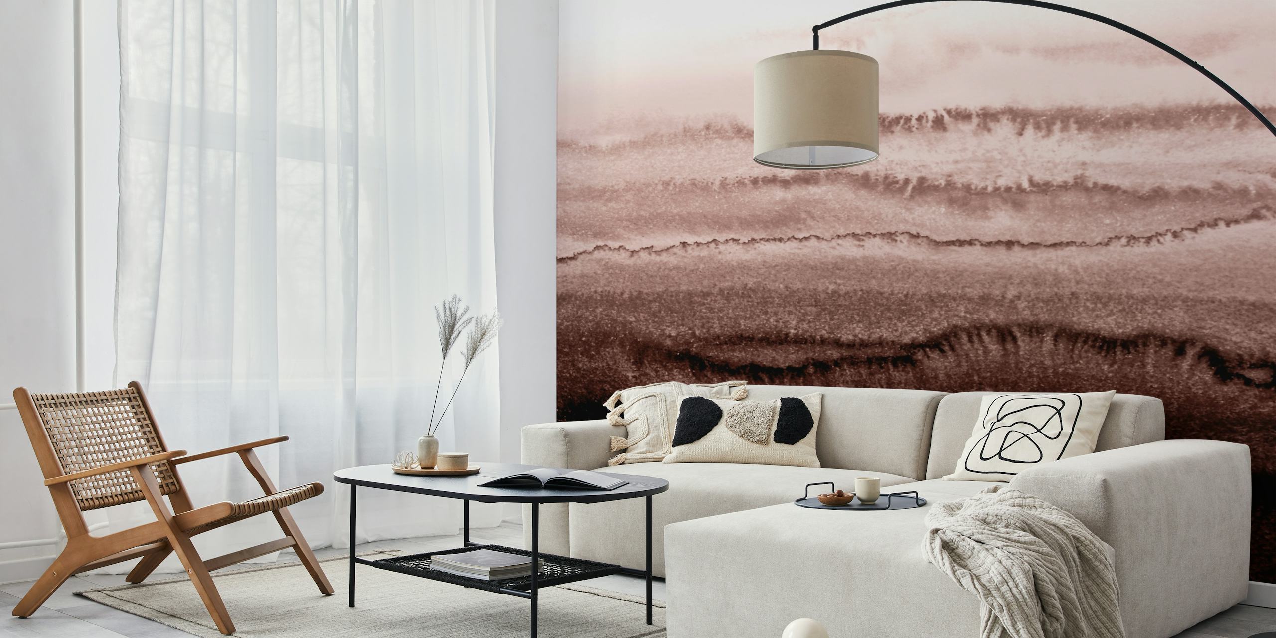 Withing The Tides Moccha Mousse Blush ταπετσαρία σε ένα δωμάτιο