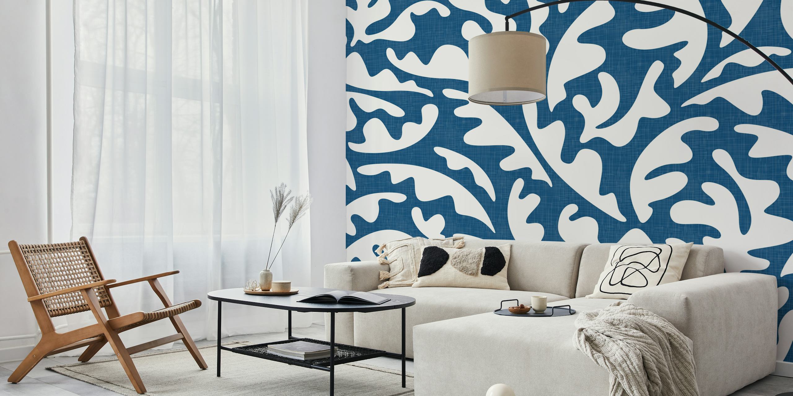 Modern Tropical Leaves wallpaper dans une pièce