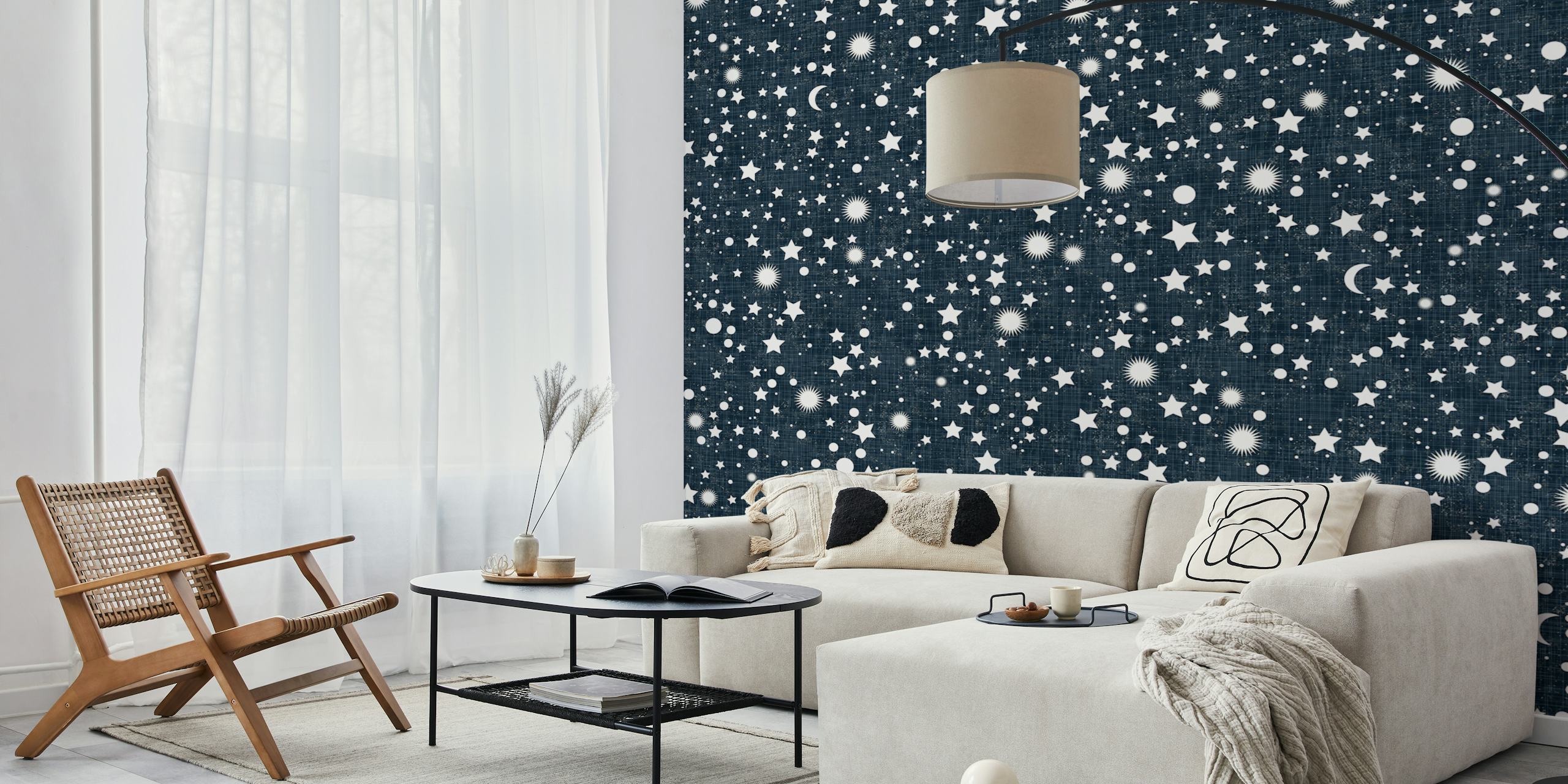 Glitter Sky Navy Blue WM i ett rum