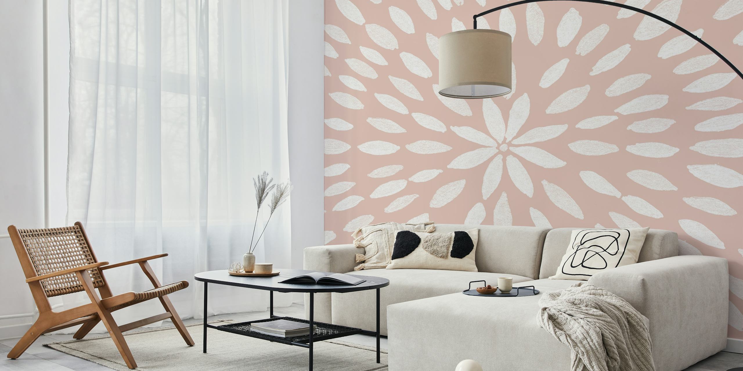 Mandala Flower 7 wallpaper in a stylish room